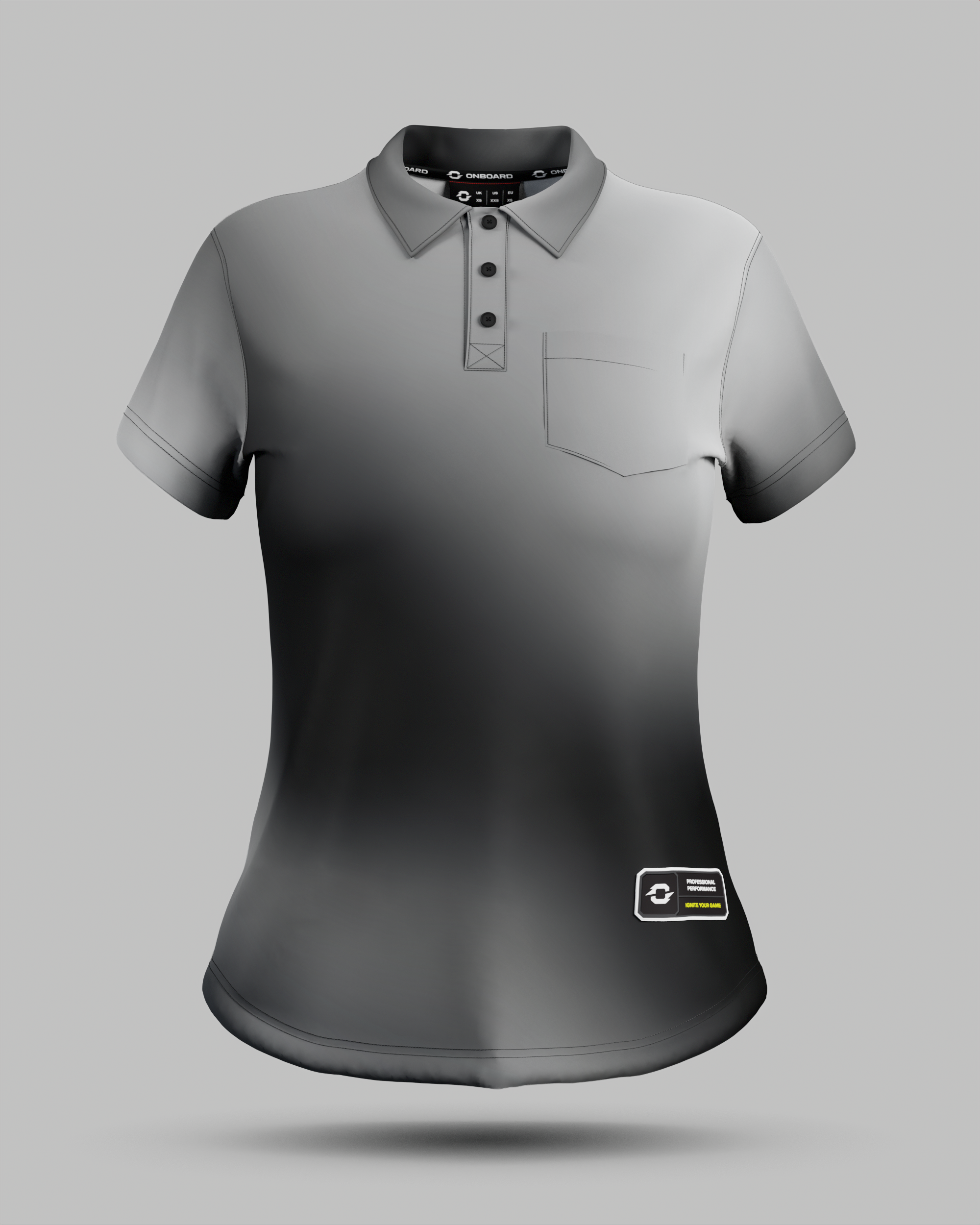 Womens Aura 3 Button Polo Collar Jersey