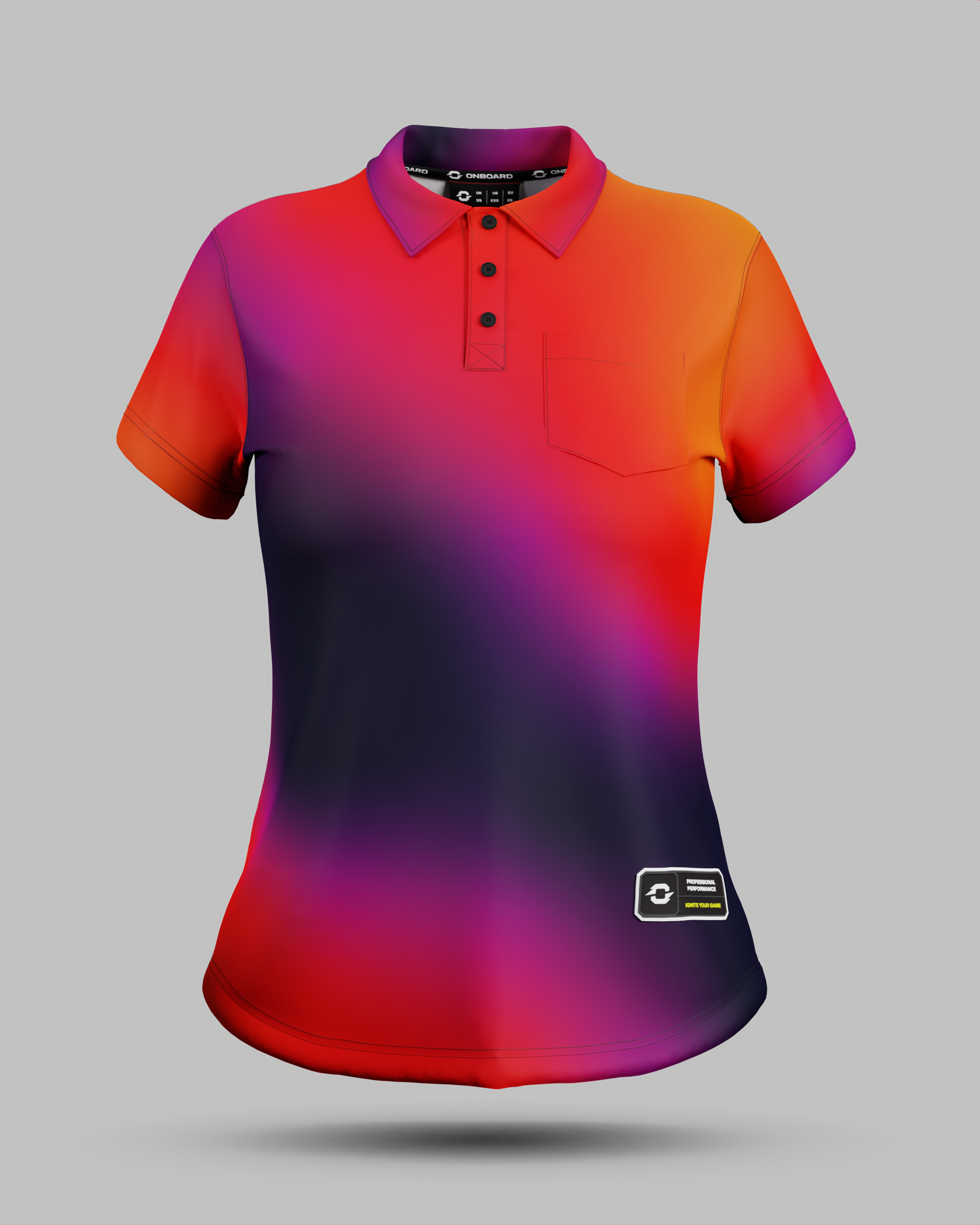 Womens Aura 3 Button Polo Collar Jersey