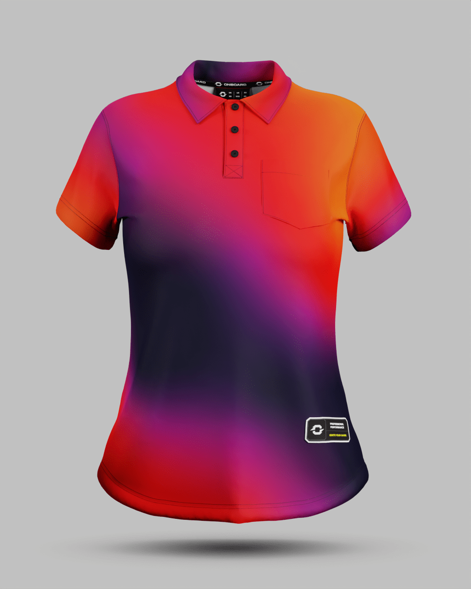 Womens Aura 3 Button Polo Collar Jersey - Onboard Sportswear