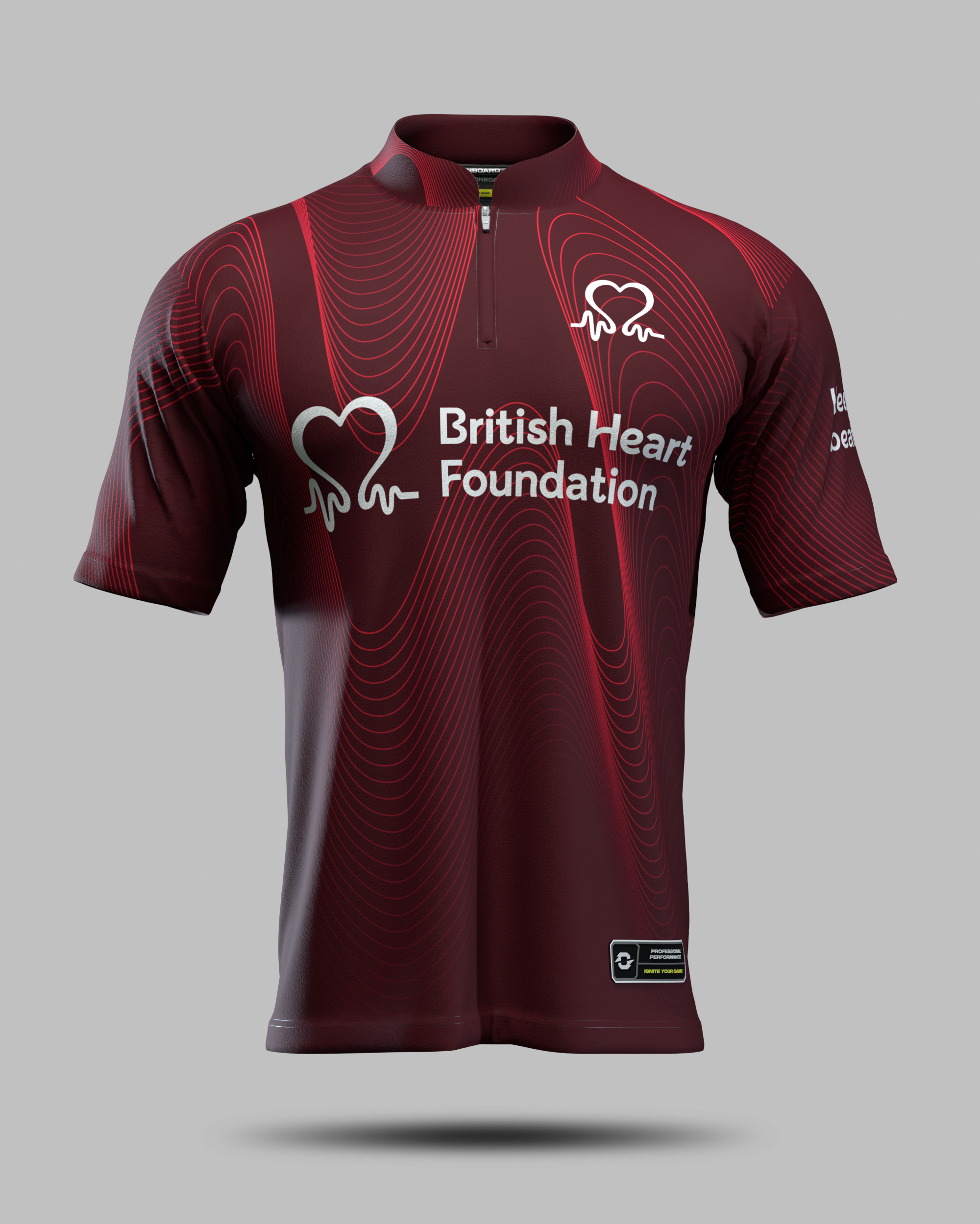 British Heart Foundation Awareness Shirt Burgundy