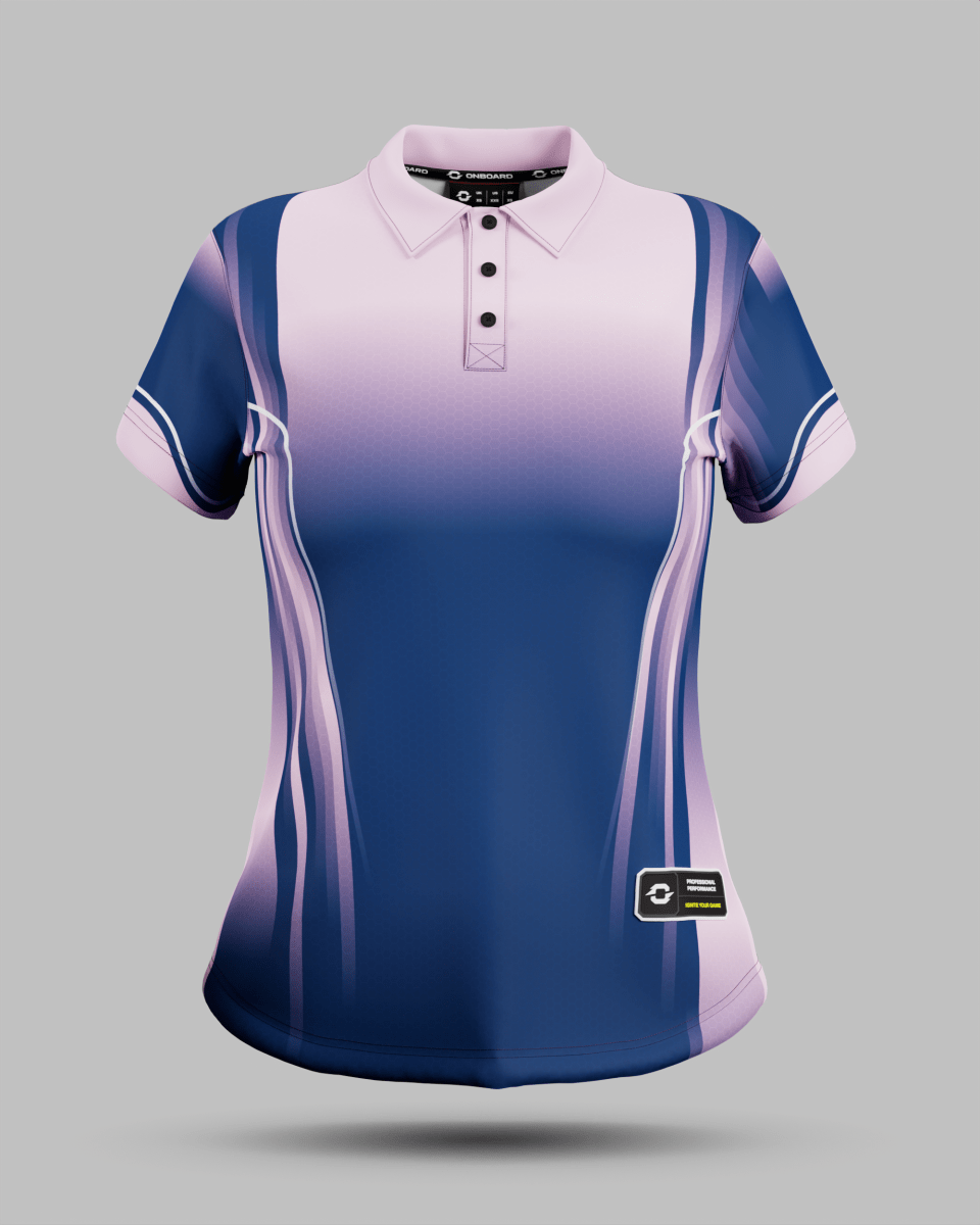 Womens Blaze 3 Button Polo Collar Jersey - Onboard Sportswear