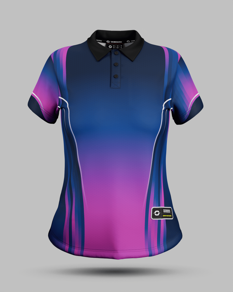 Womens Blaze 3 Button Polo Collar Jersey - Onboard Sportswear