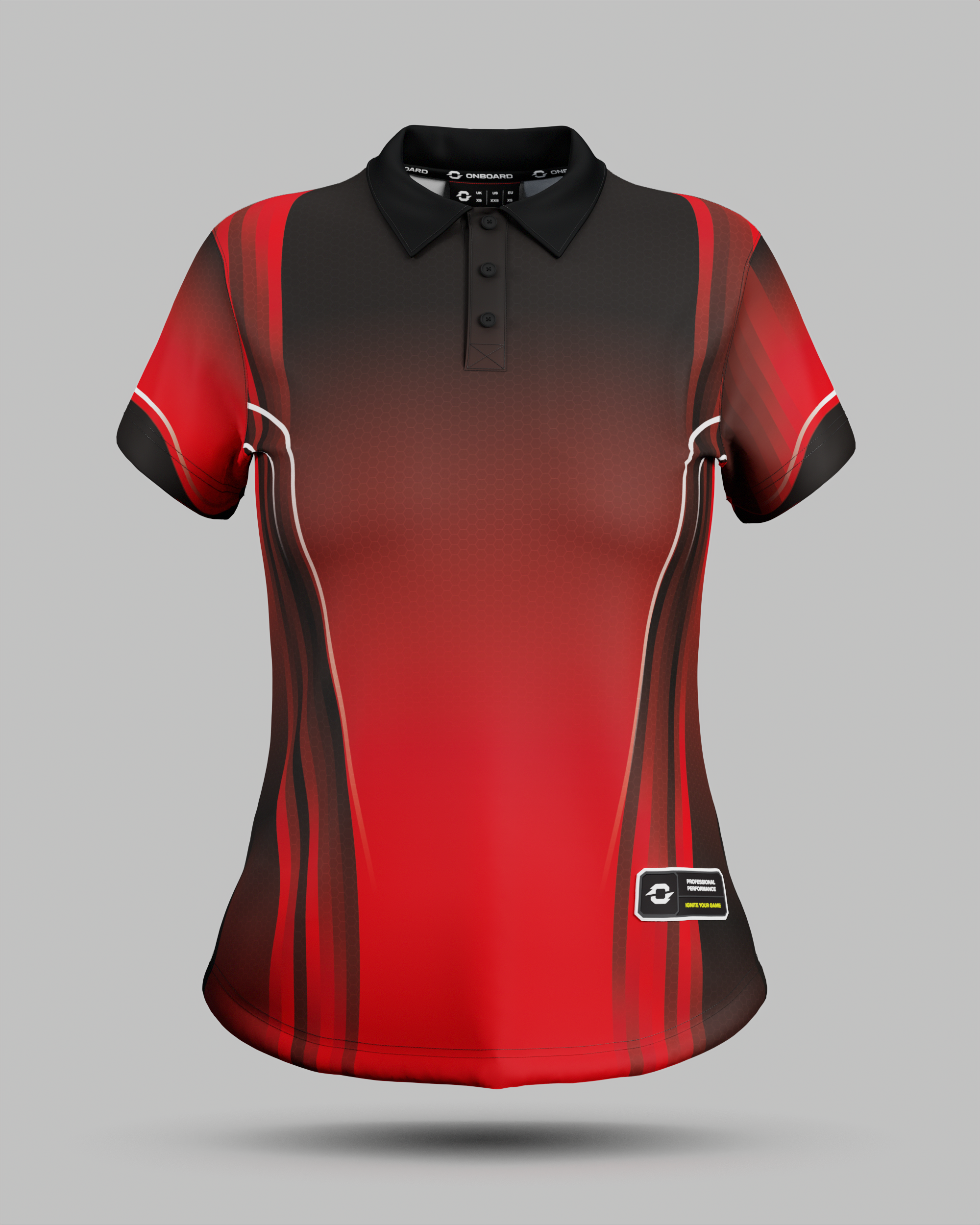 Womens Blaze 3 Button Polo Collar Jersey