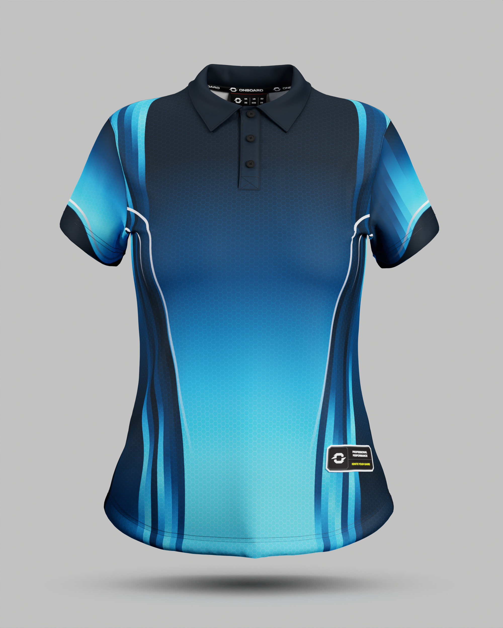 Womens Blaze 3 Button Polo Collar Jersey