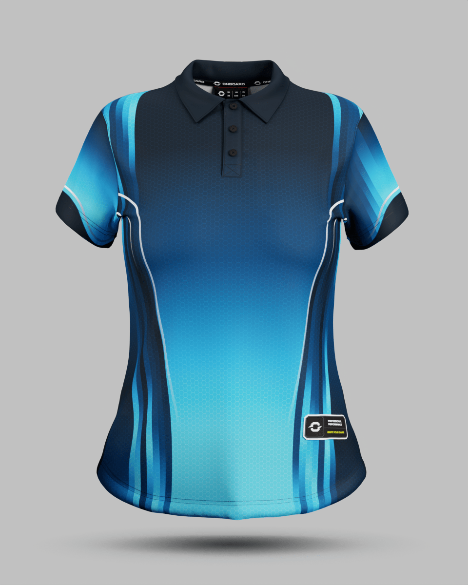 Womens Blaze 3 Button Polo Collar Jersey - Onboard Sportswear