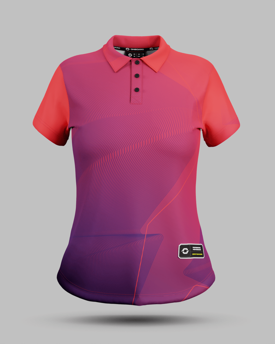 Womens California 3 Button Polo Collar Jersey - Onboard Sportswear