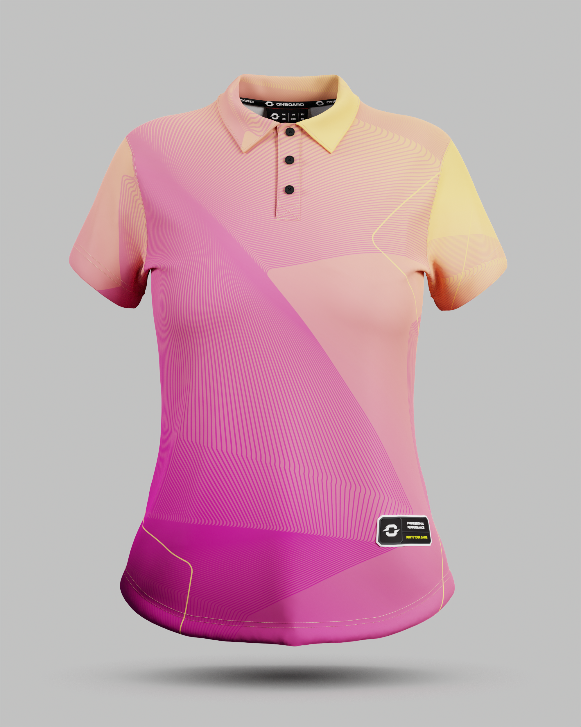 Womens California 3 Button Polo Collar Jersey