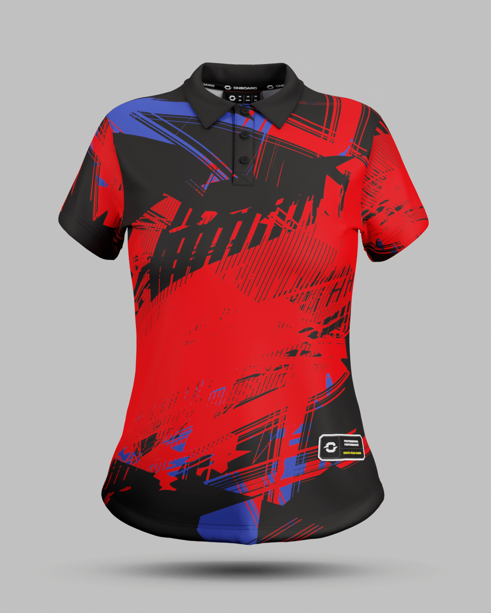 Womens Madrid 3 Button Polo Collar Jersey - Onboard Sportswear