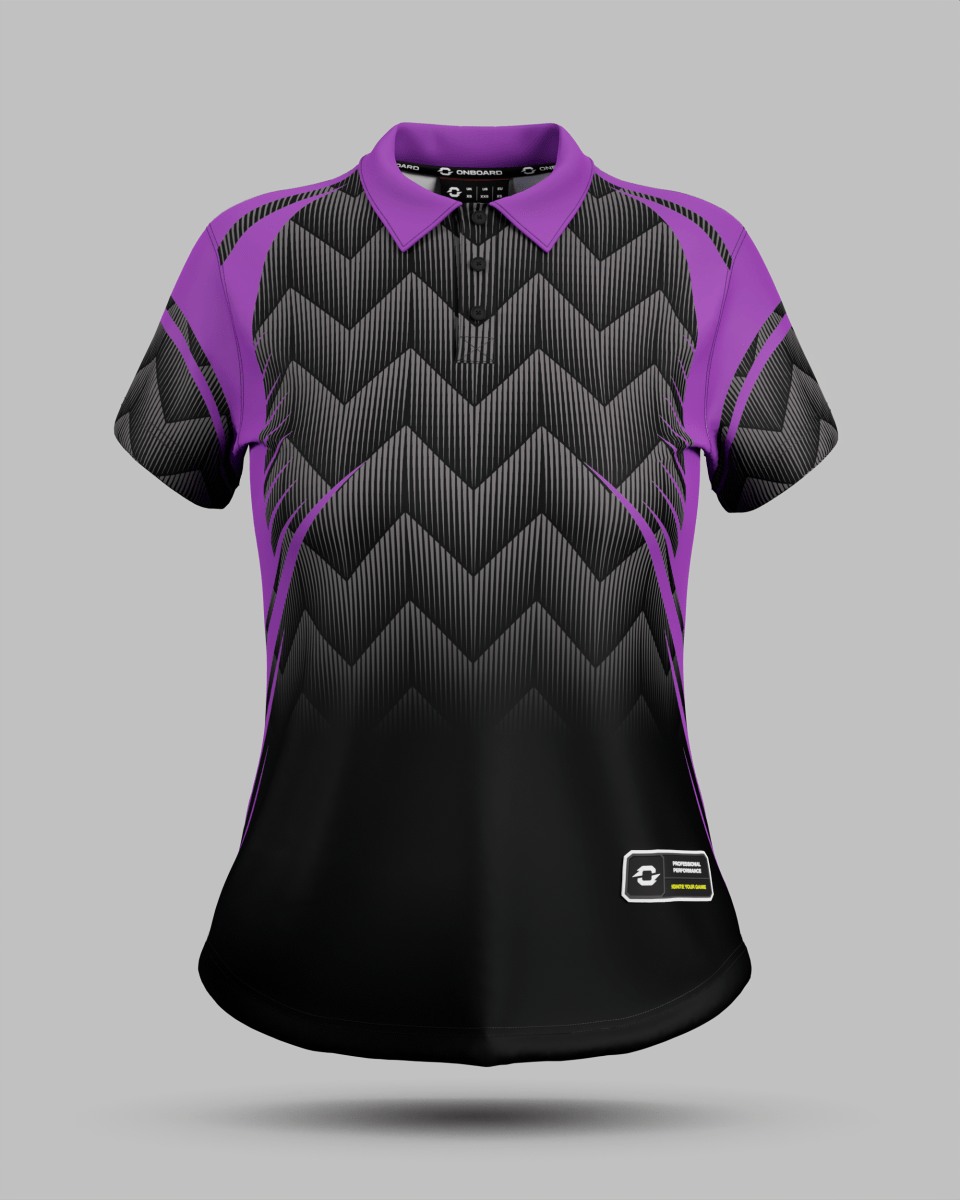 Womens Nevada 3 Button Polo Collar Jersey - Onboard Sportswear