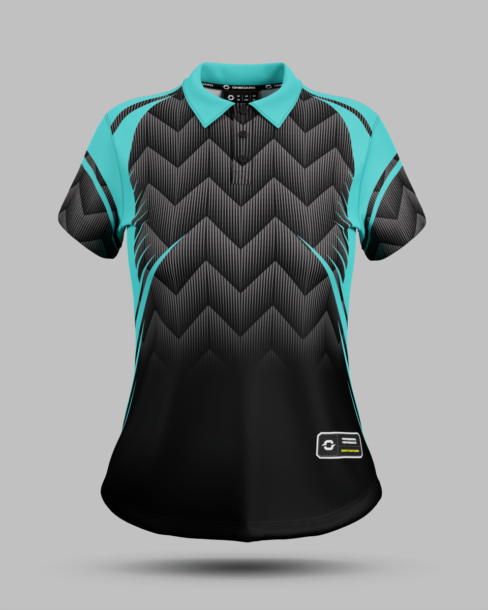 Womens Nevada 3 Button Polo Collar Jersey - Onboard Sportswear