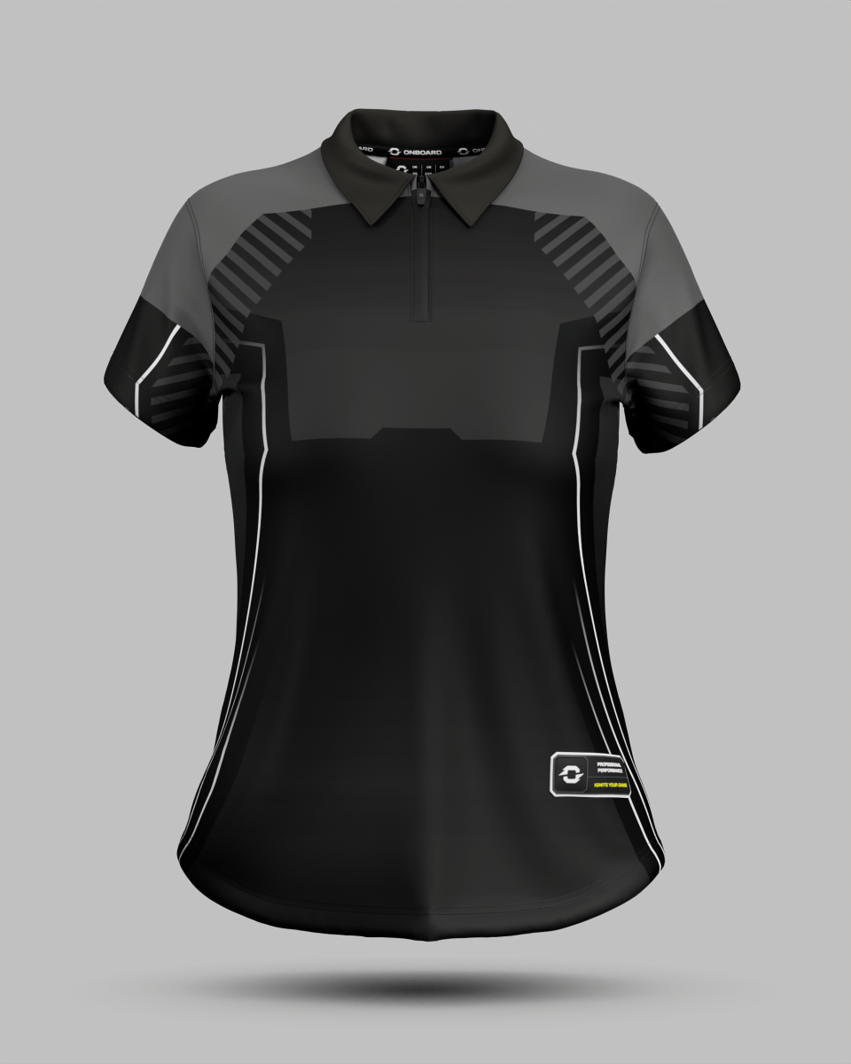 Womens Onyx 1/4 Zip Polo Collar Jersey - Onboard Sportswear