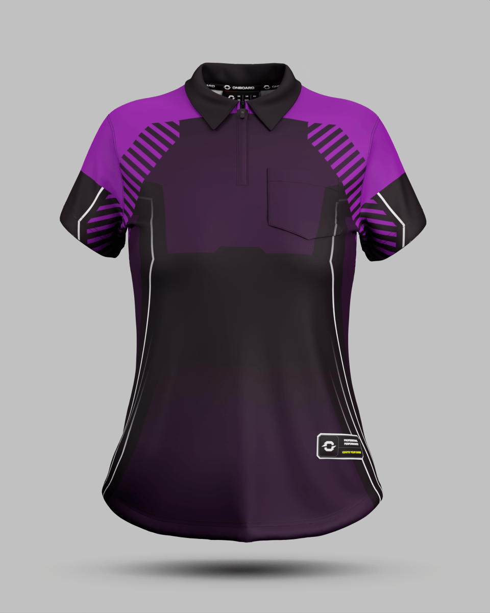Womens Onyx 1/4 Zip Polo Collar Jersey With Pocket - Onboard Sportswear