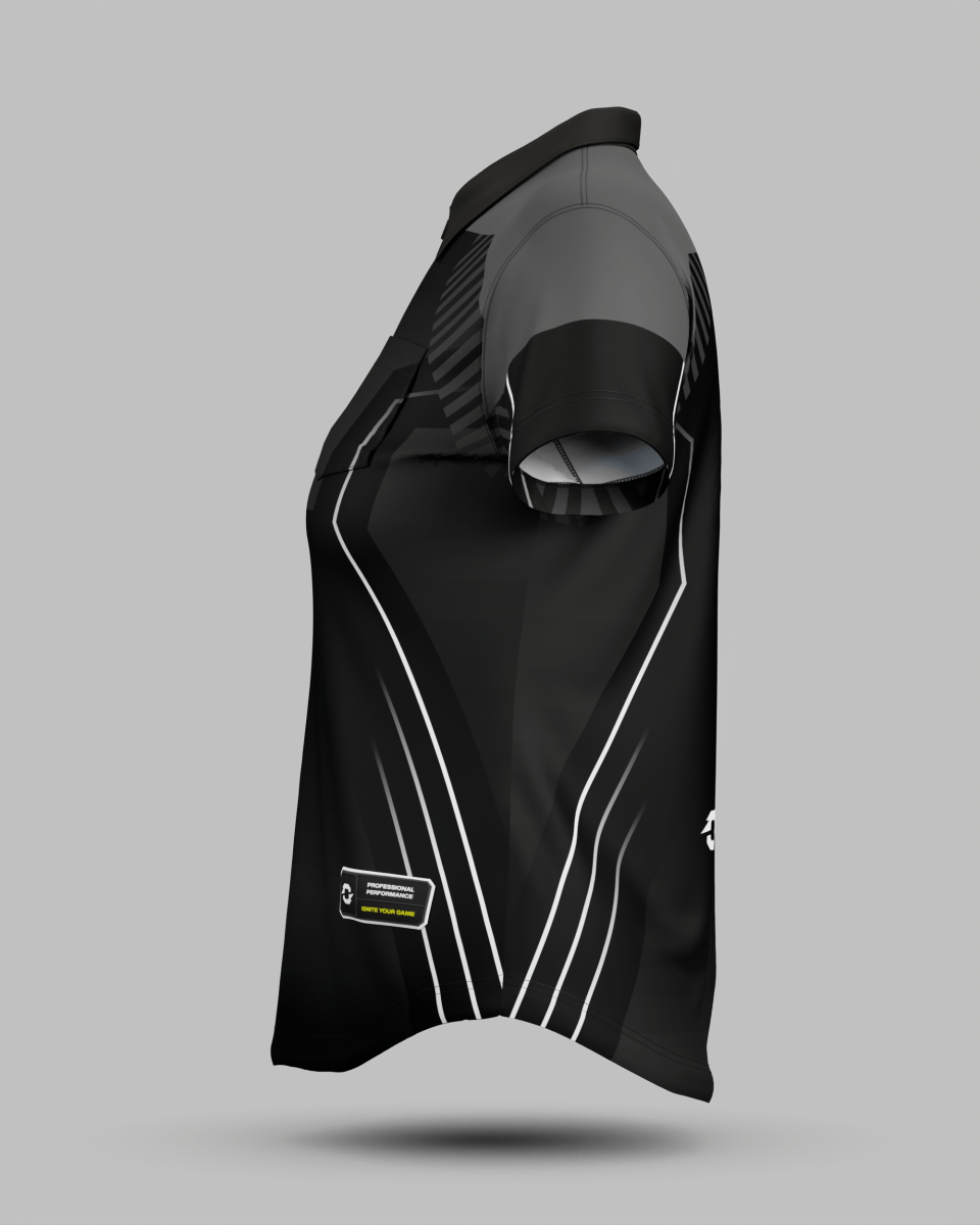 Womens Onyx 1/4 Zip Polo Collar Jersey With Pocket - Onboard Sportswear