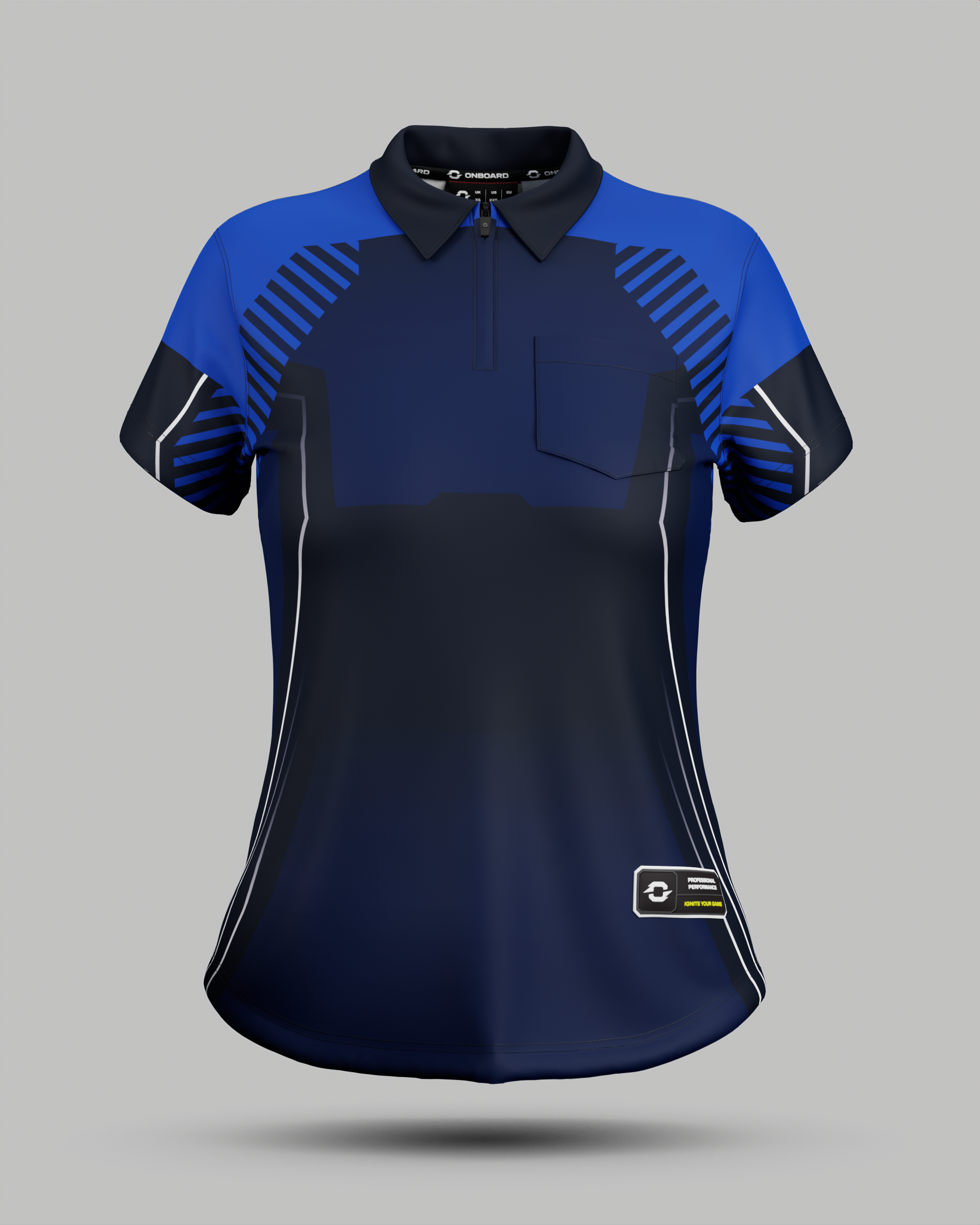 Womens Onyx 1/4 Zip Polo Collar Jersey With Pocket