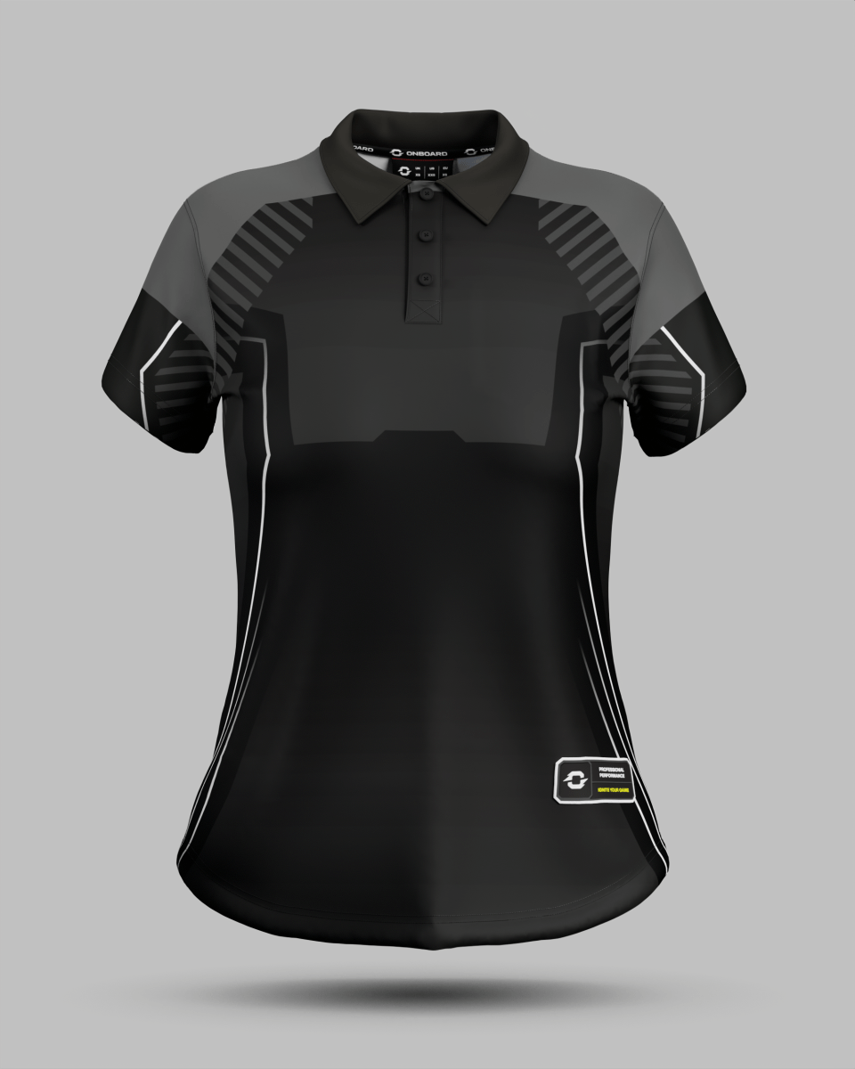 Womens Onyx 3 Button Polo Collar Jersey - Onboard Sportswear