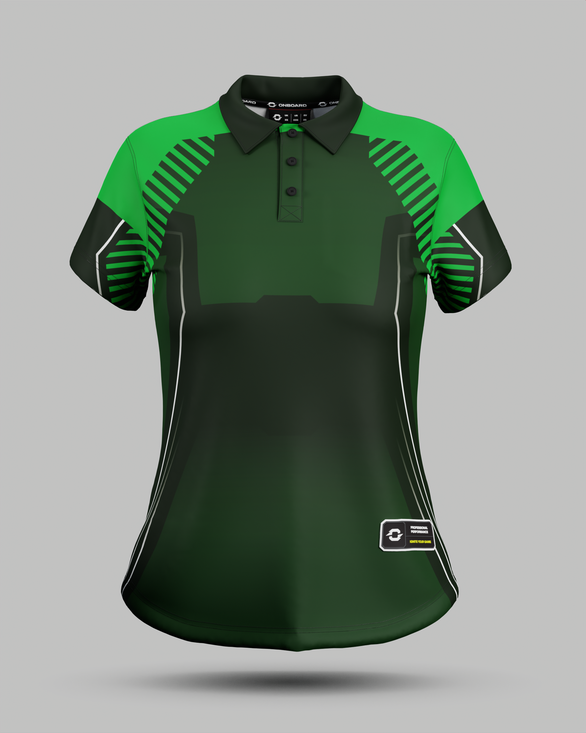 Womens Onyx 3 Button Polo Collar Jersey