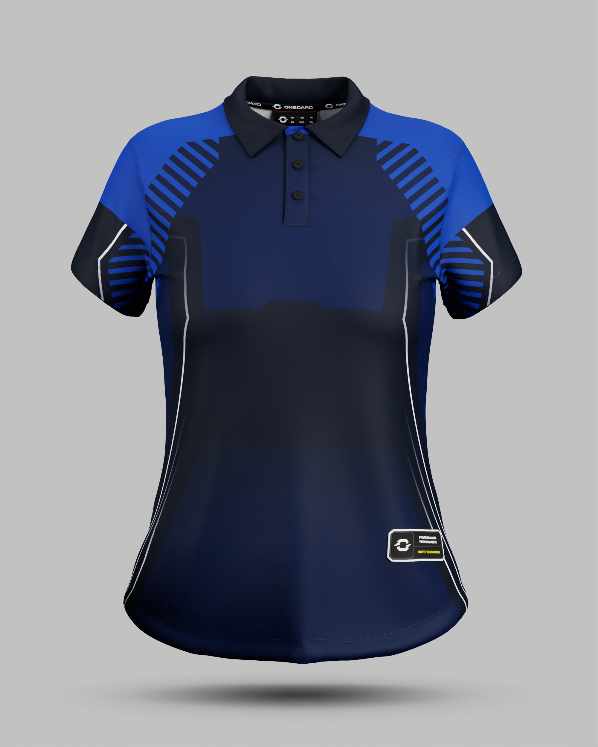 Womens Onyx 3 Button Polo Collar Jersey