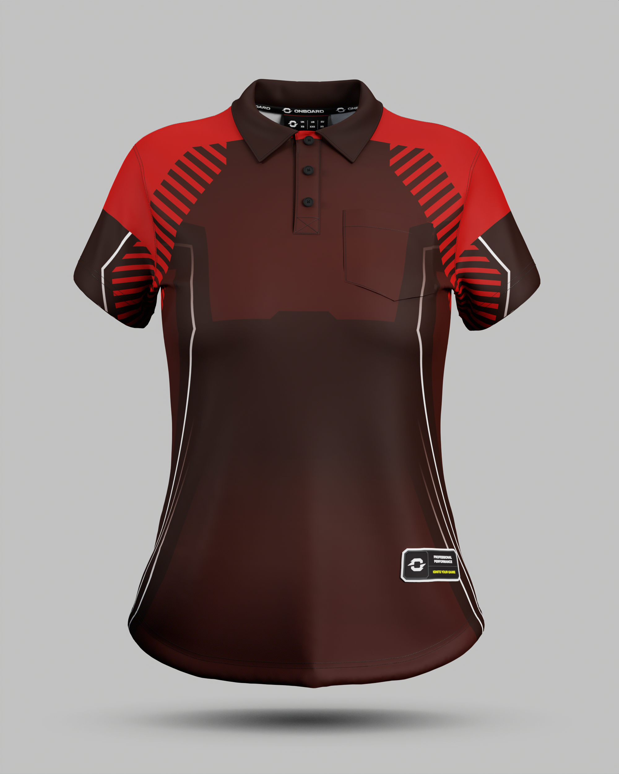 Womens Onyx 3 Button Polo Collar Jersey With Pocket