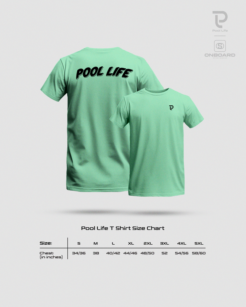 Pool Life Branded Cyan T Shirt