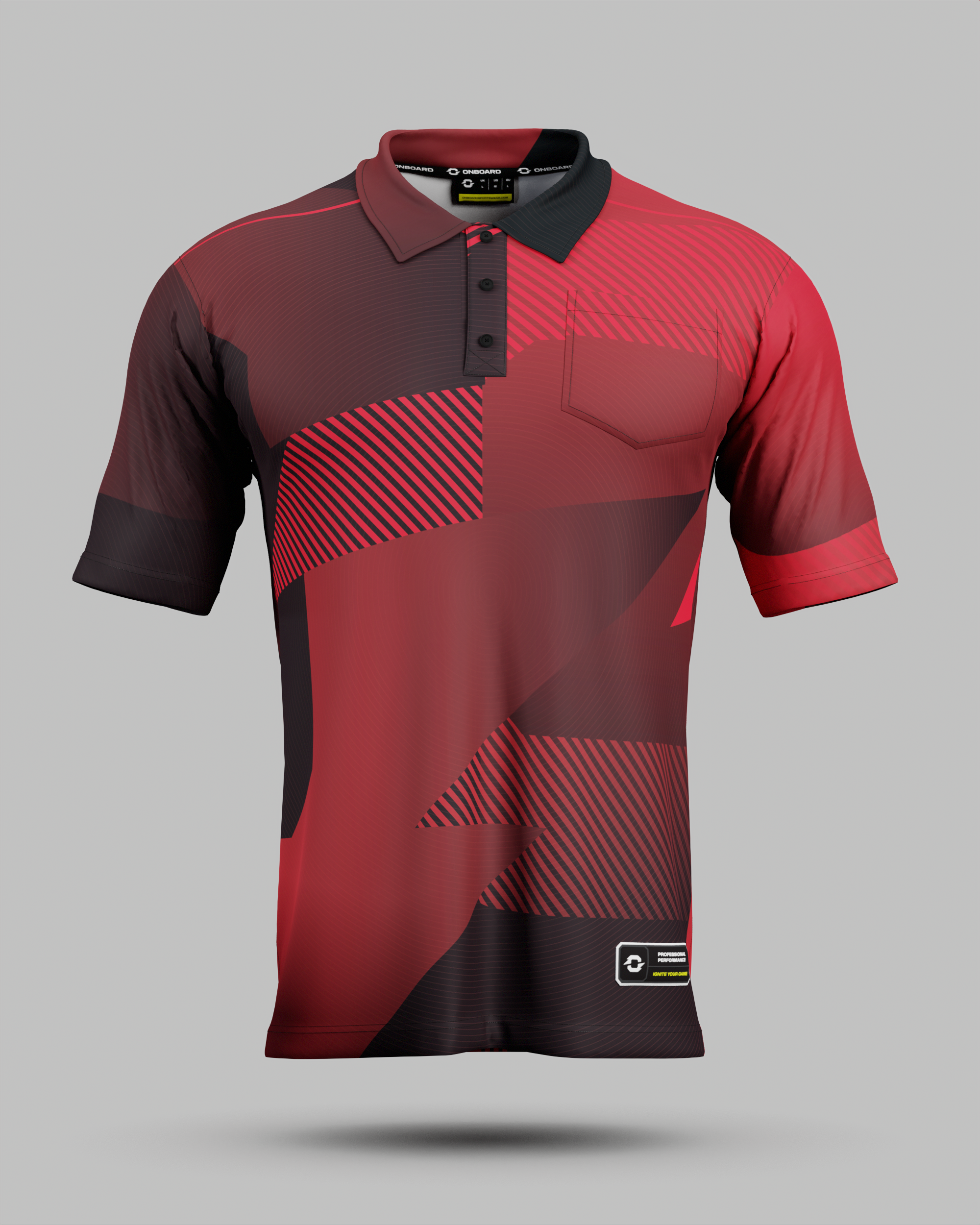 Surge 3 Button Polo Collar Jersey With Pocket