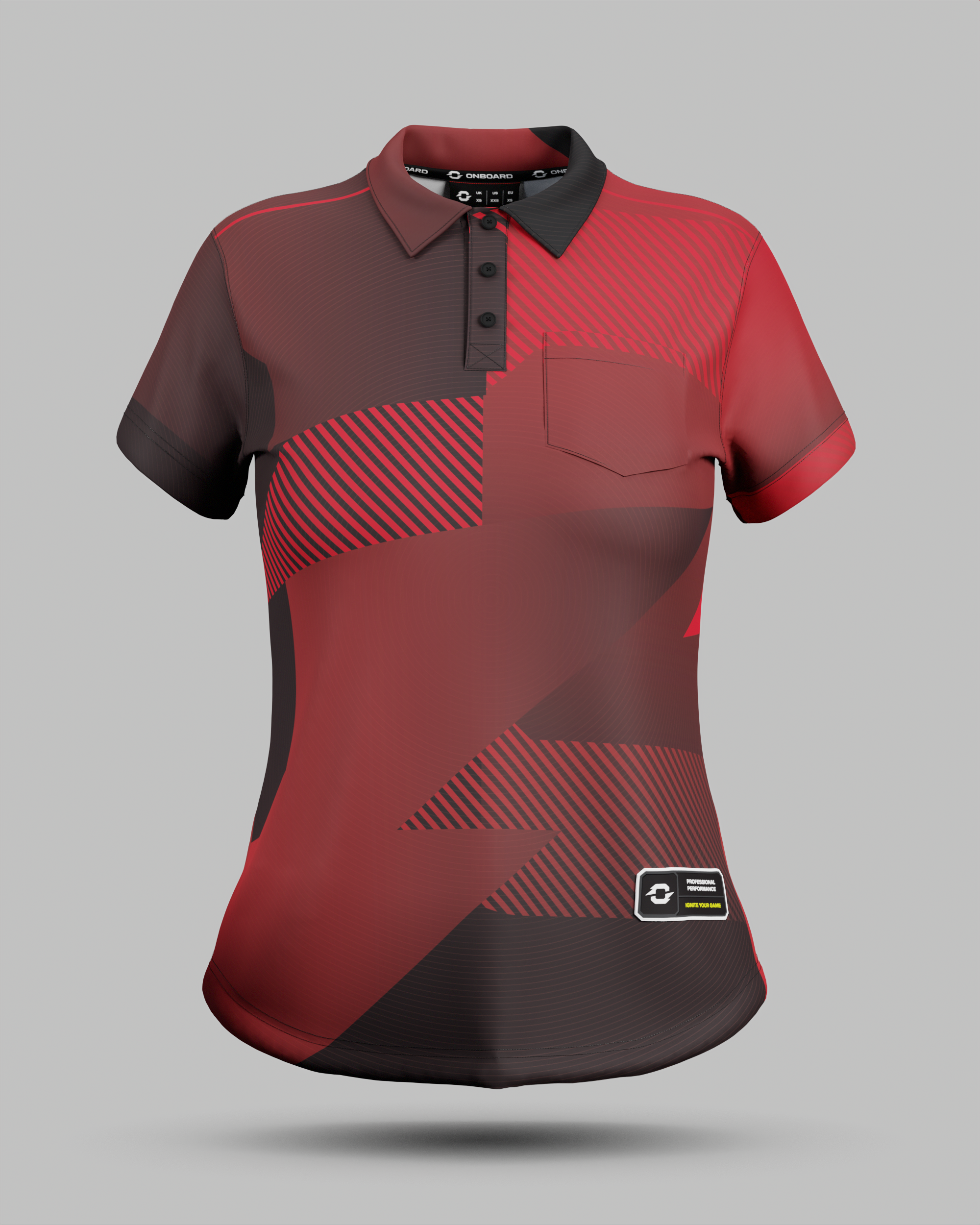 Womens Surge 3 Button Polo Collar Jersey With Pocket