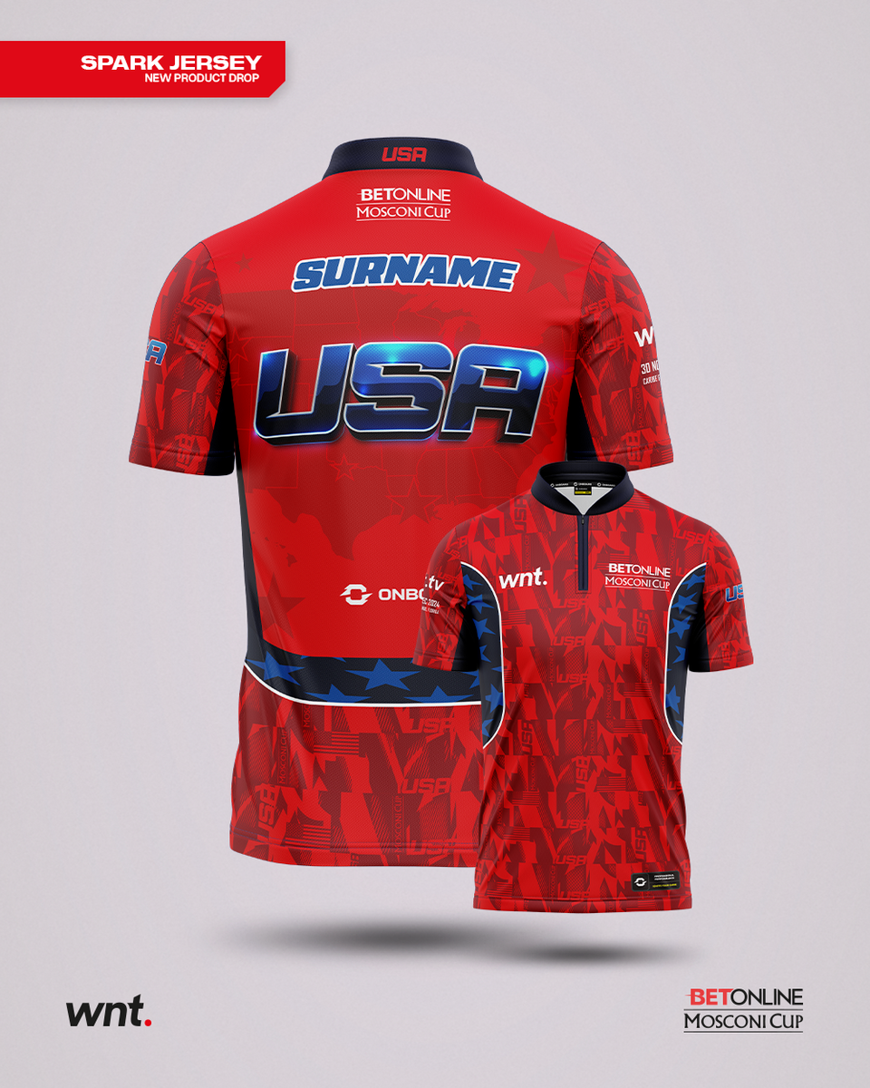 Official 2024 Team USA Mosconi Cup Spark Jersey Onboard Sportswear