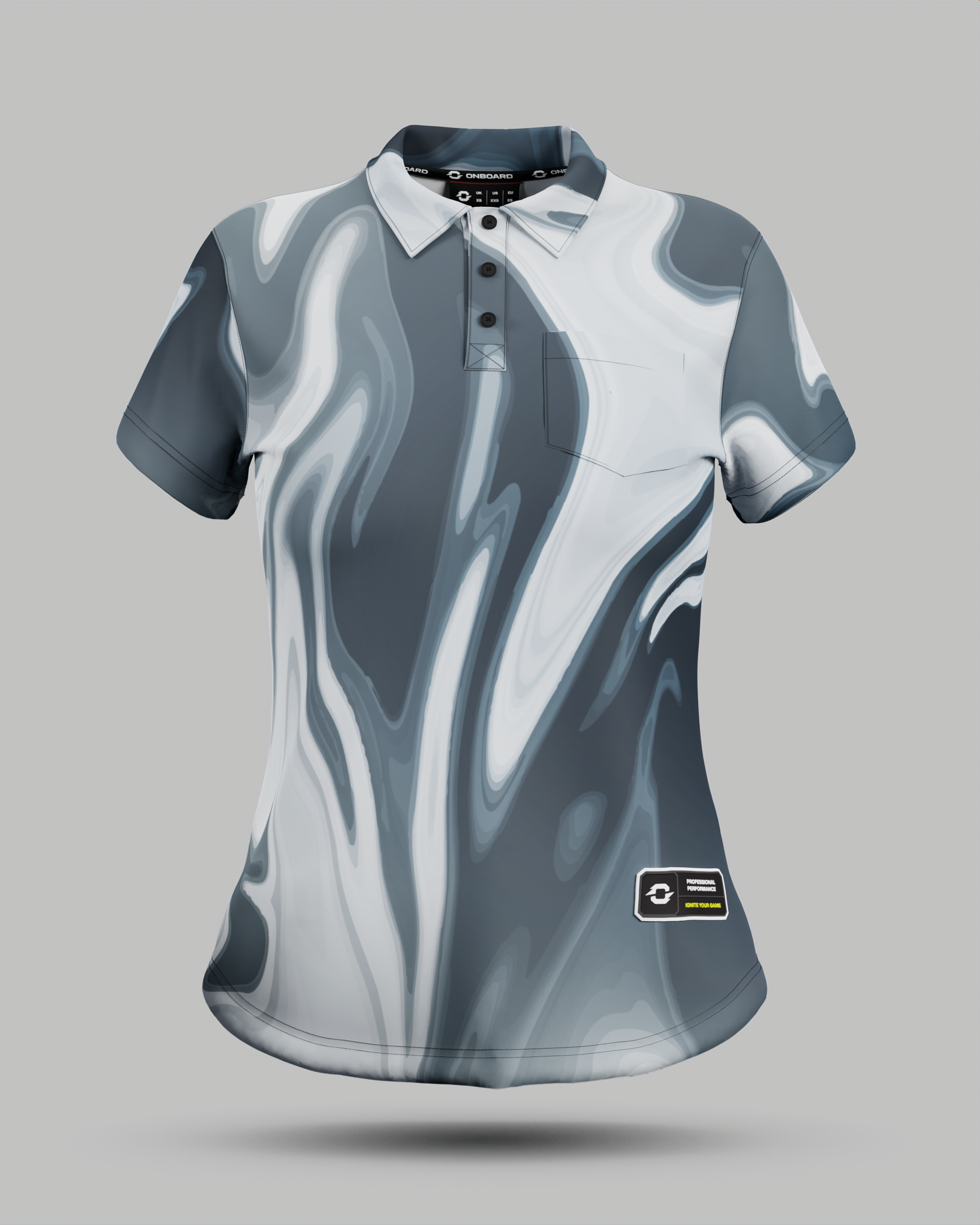 Womens Wave 3 Button Polo Collar Jersey With Pocket