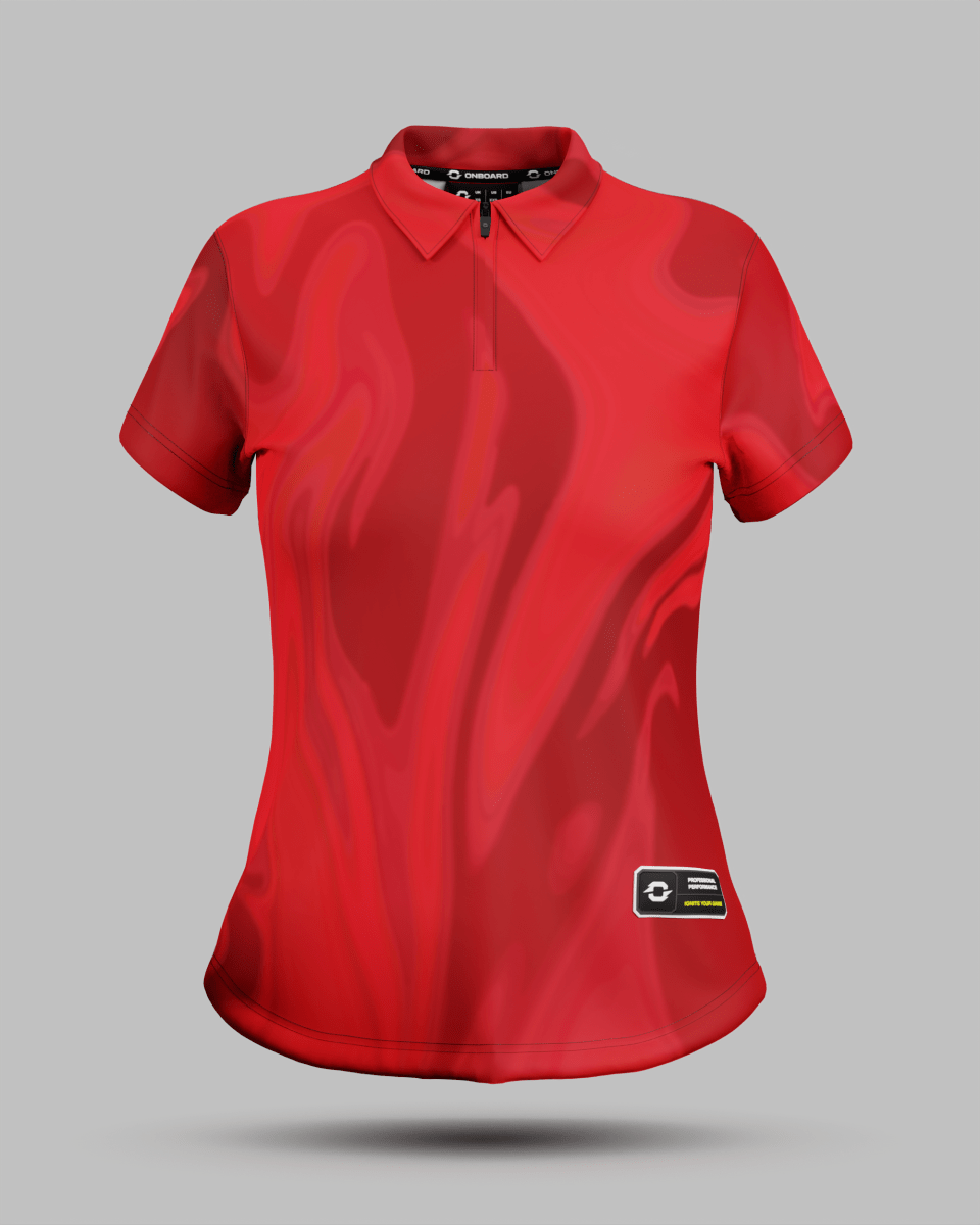 Womens Wave 1/4 Zip Polo Collar Jersey - Onboard Sportswear