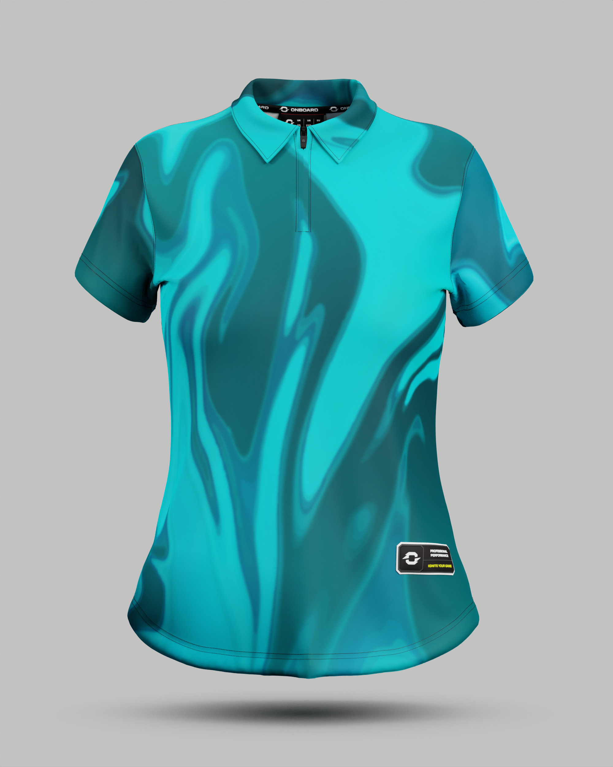 Womens Wave 1/4 Zip Polo Collar Jersey With Pocket