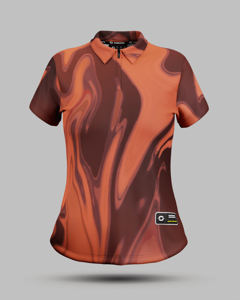 Womens Wave 1/4 Zip Polo Collar Jersey With Pocket - Onboard Sportswear