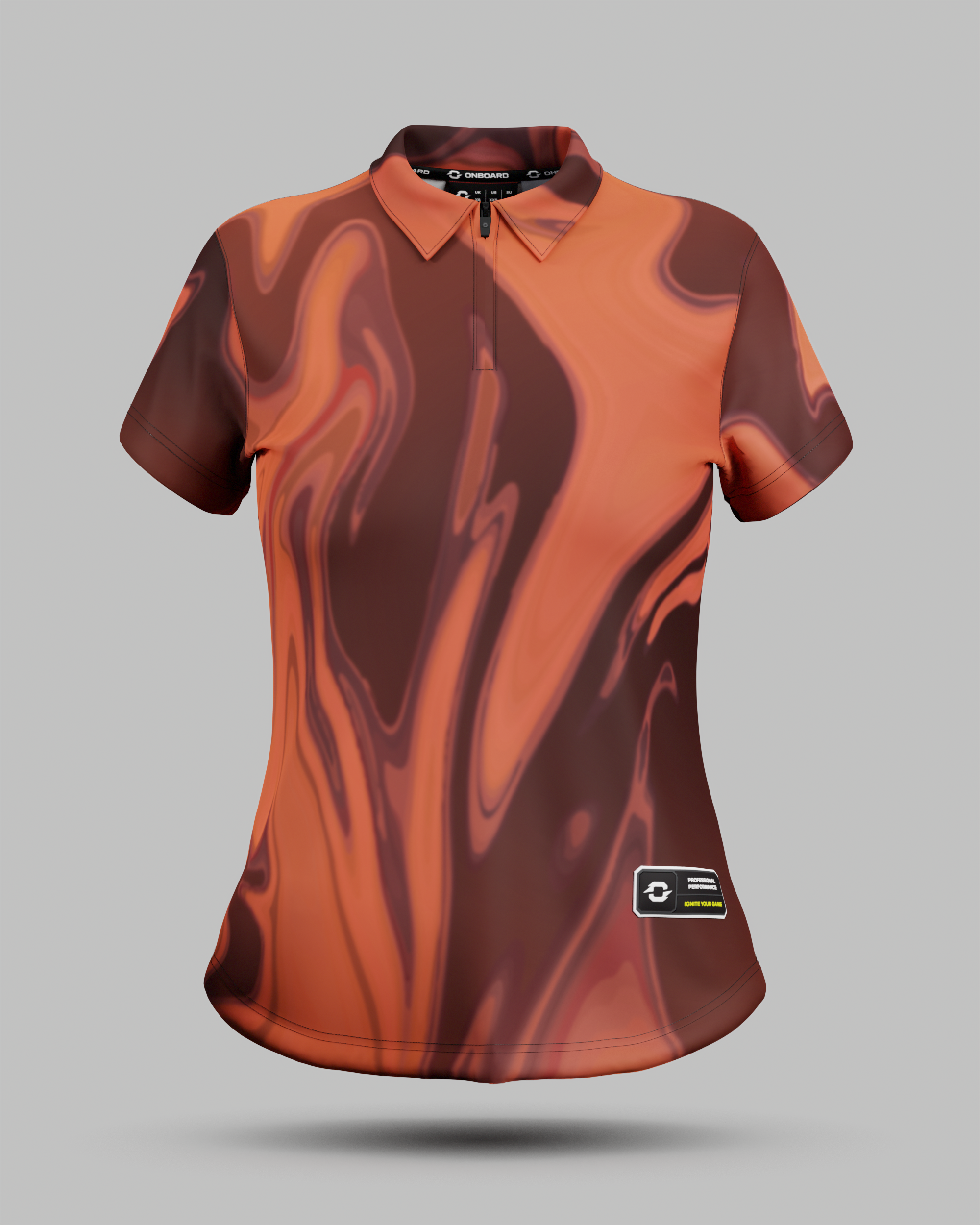 Womens Wave 1/4 Zip Polo Collar Jersey
