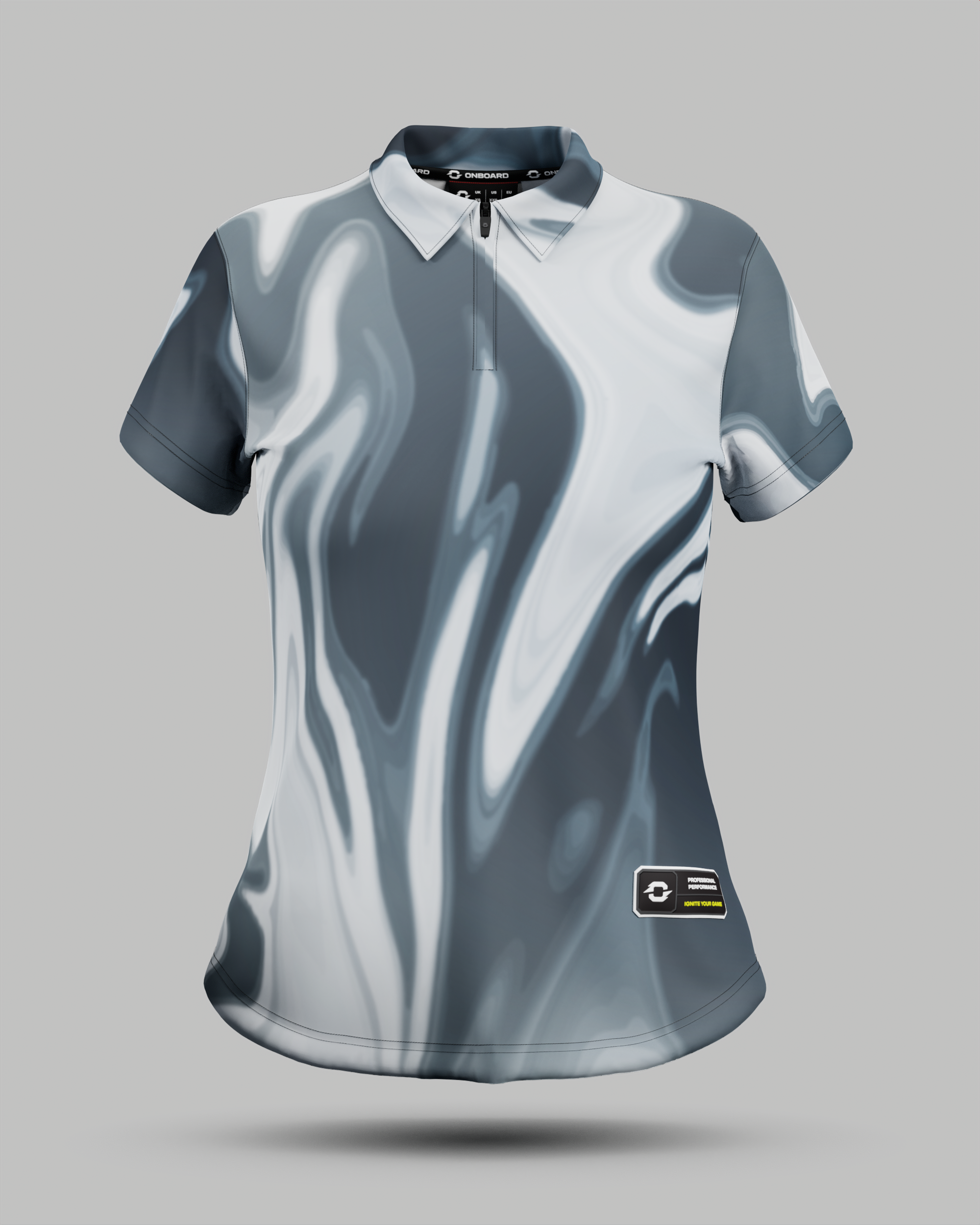 Womens Wave 1/4 Zip Polo Collar Jersey With Pocket