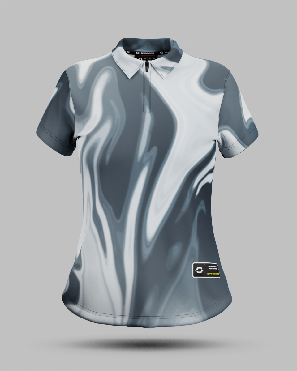 Womens Wave 1/4 Zip Polo Collar Jersey With Pocket - Onboard Sportswear