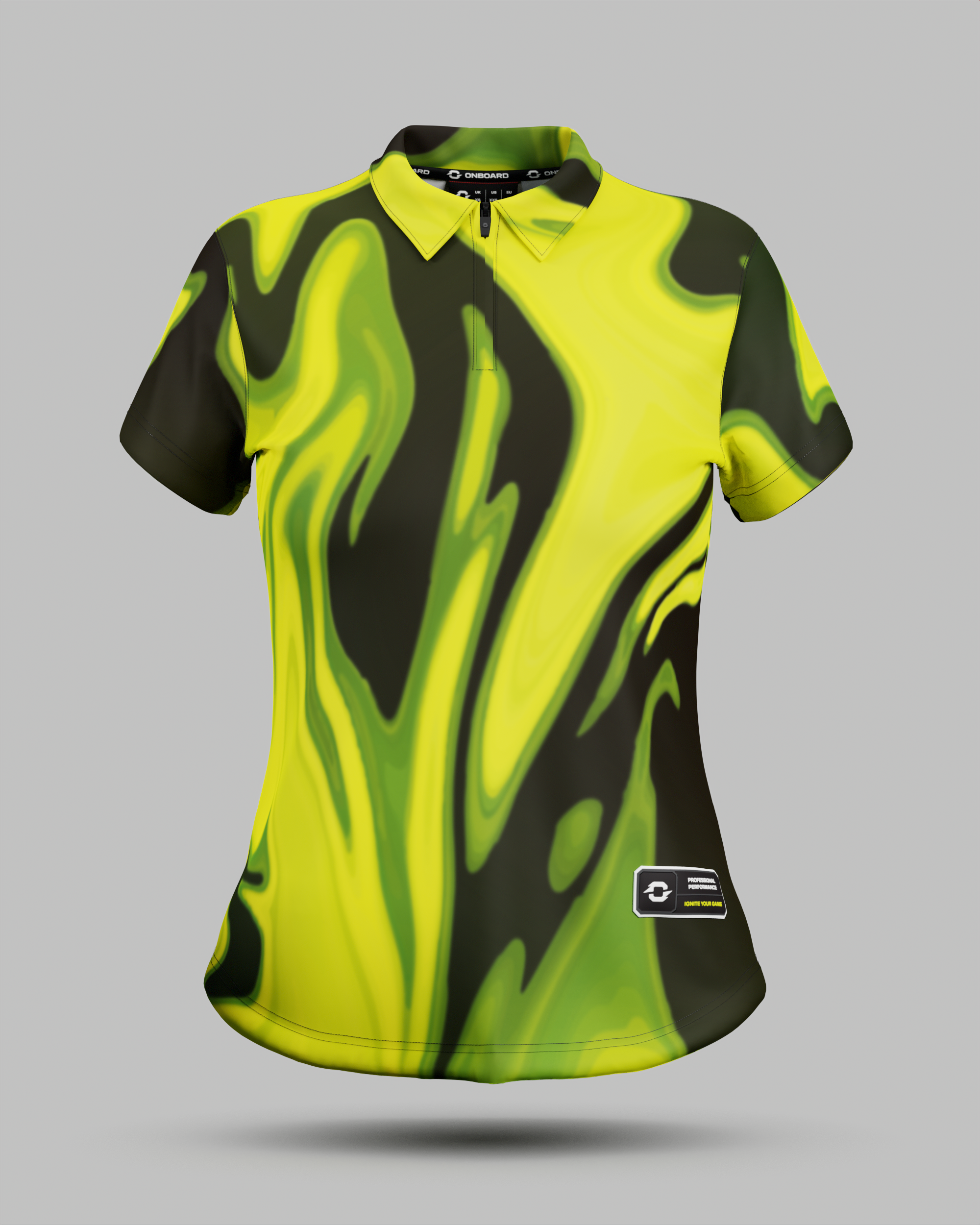 Womens Wave 1/4 Zip Polo Collar Jersey