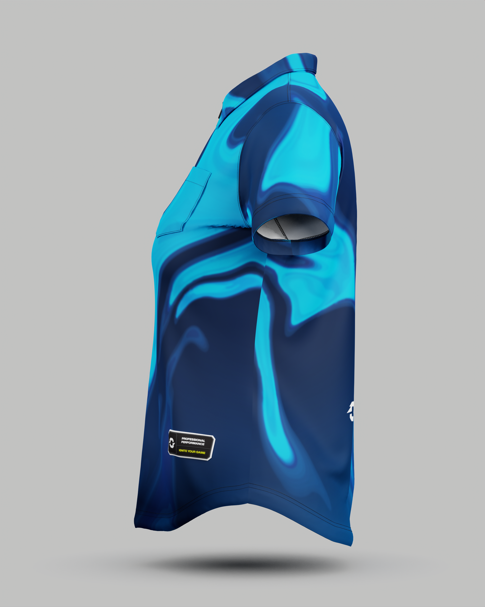 Womens Wave 1/4 Zip Polo Collar Jersey With Pocket