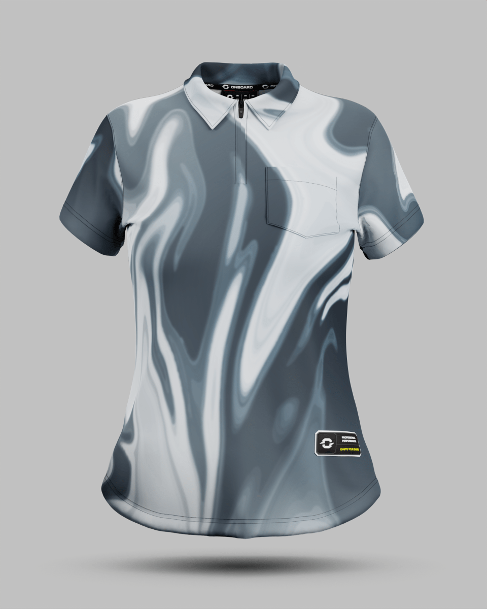 Womens Wave 1/4 Zip Polo Collar Jersey With Pocket - Onboard Sportswear