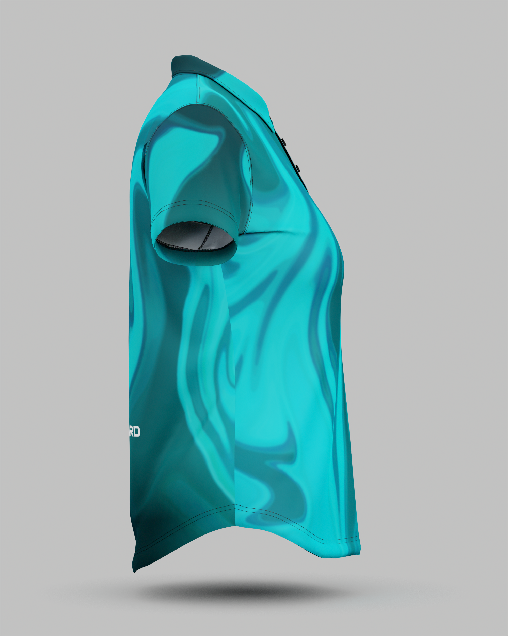 Womens Wave 3 Button Polo Collar Jersey