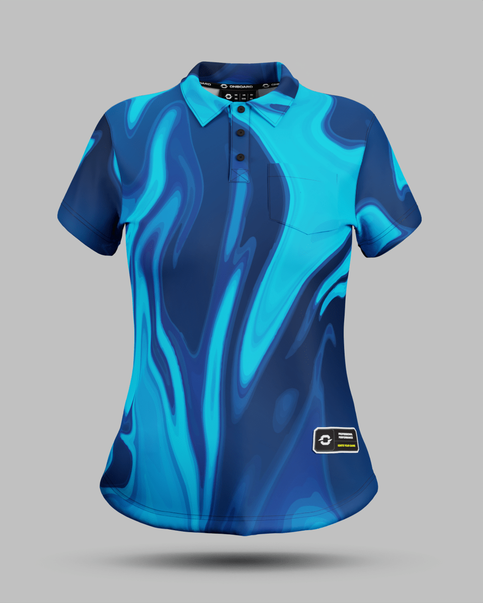 Womens Wave 3 Button Polo Collar Jersey With Pocket - Onboard Sportswear
