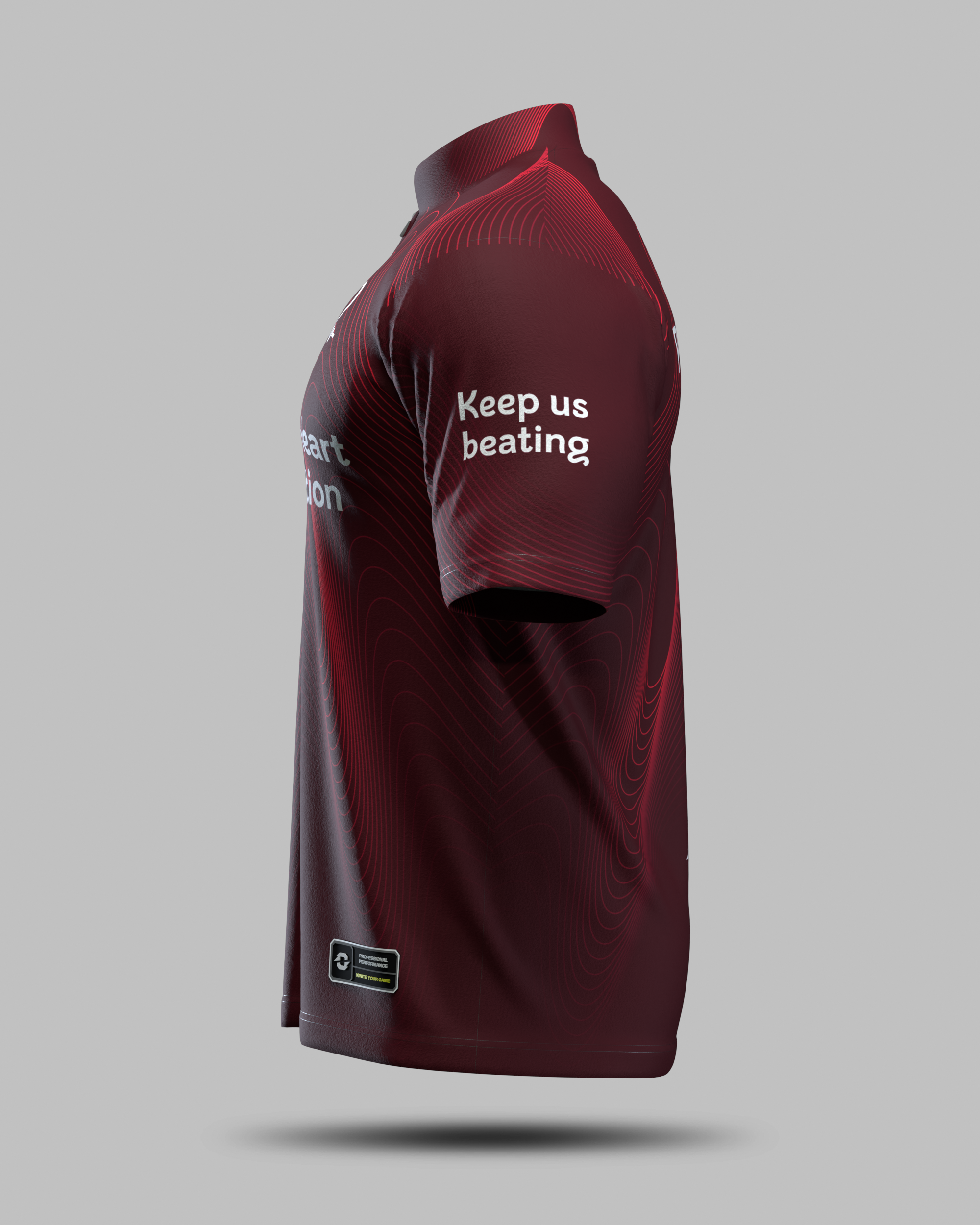 British Heart Foundation Awareness Shirt Burgundy