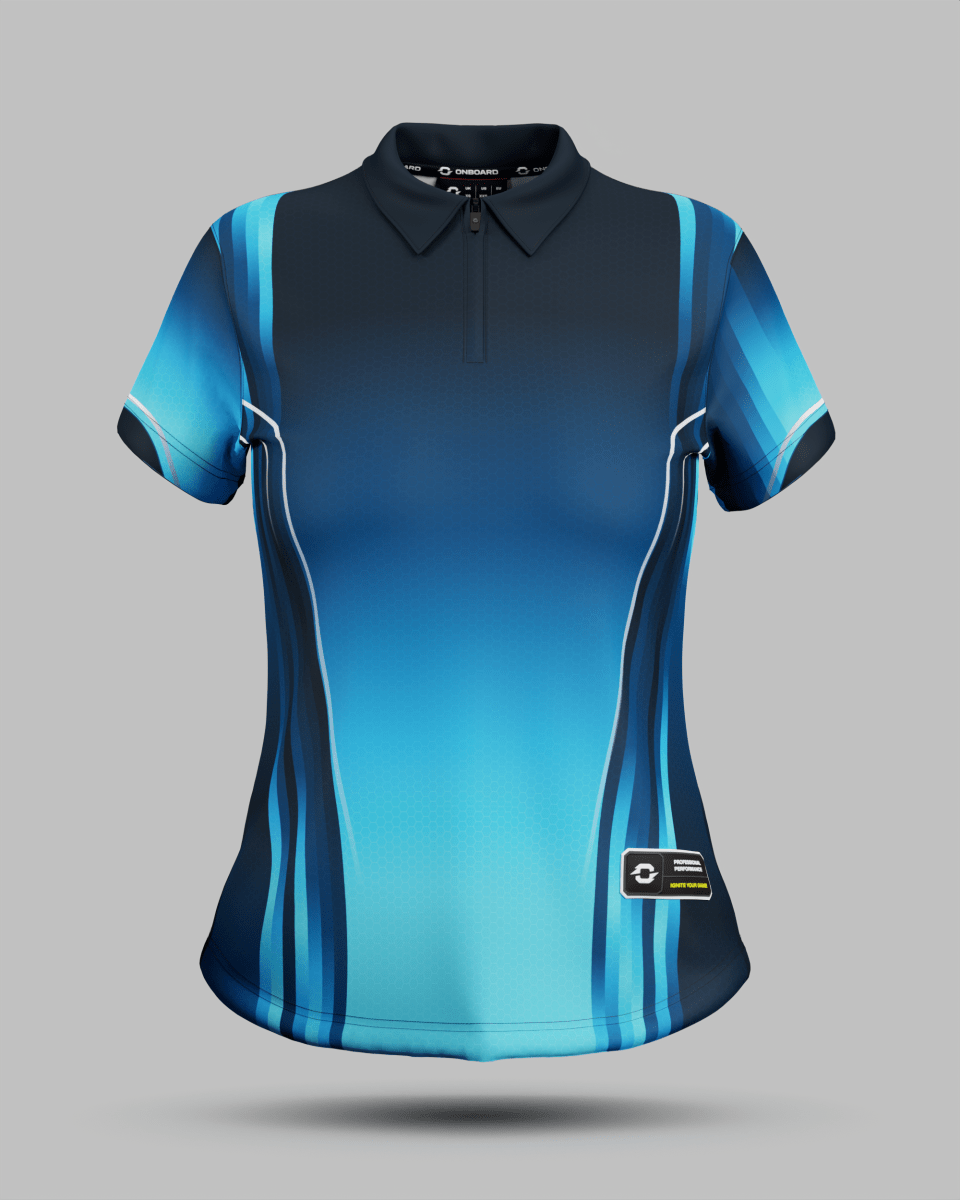 Womens Blaze 1/4 Zip Polo Collar Jersey - Onboard Sportswear