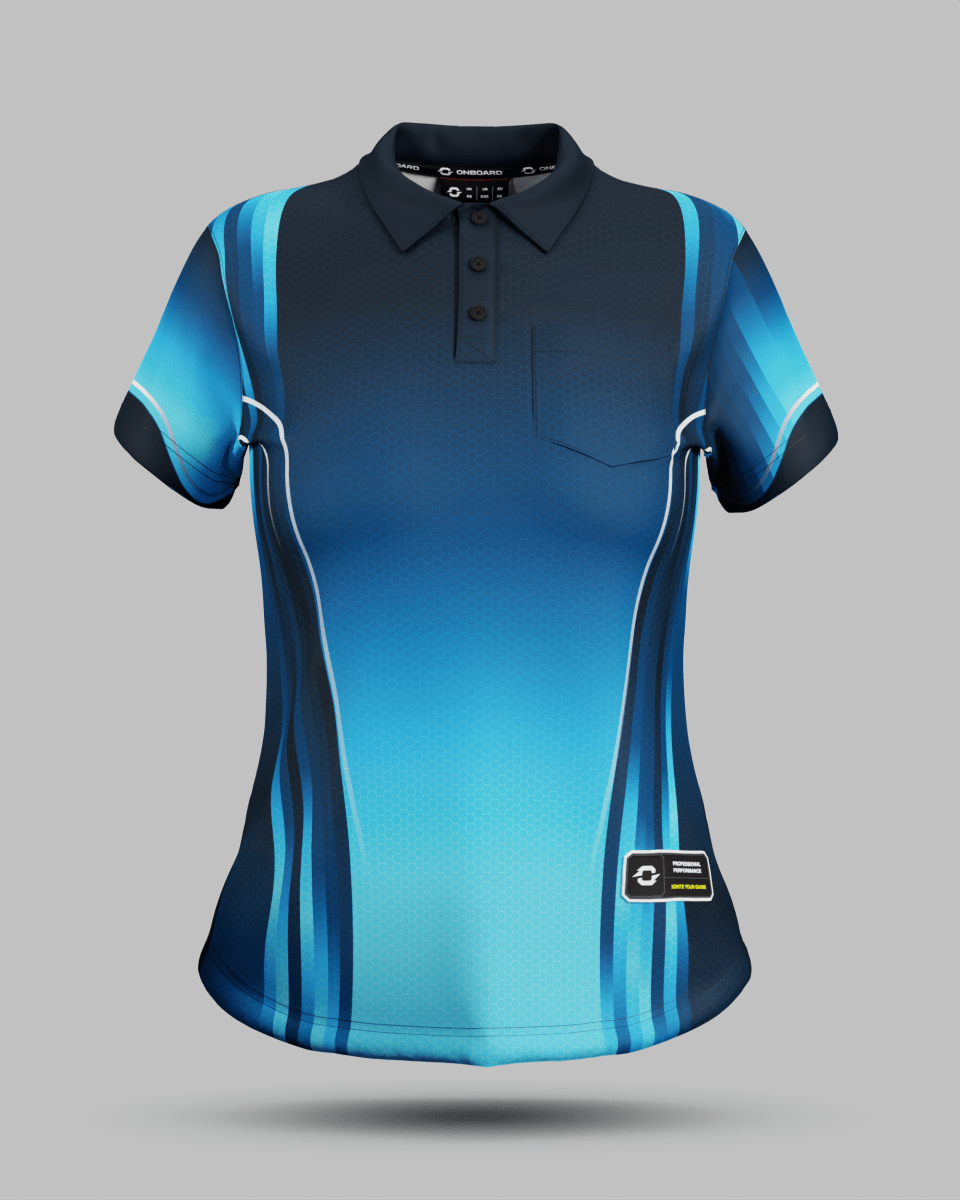 Womens Blaze 3 Button Polo Collar Jersey With Pocket - Onboard Sportswear