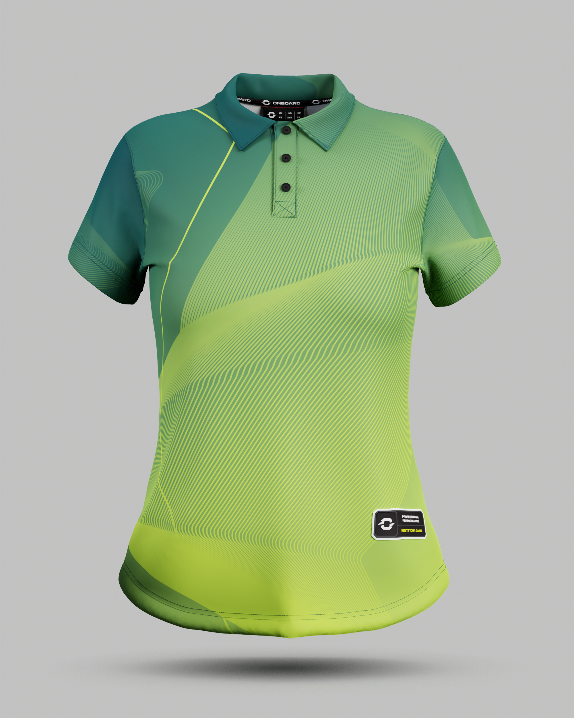 Womens California 3 Button Polo Collar Jersey