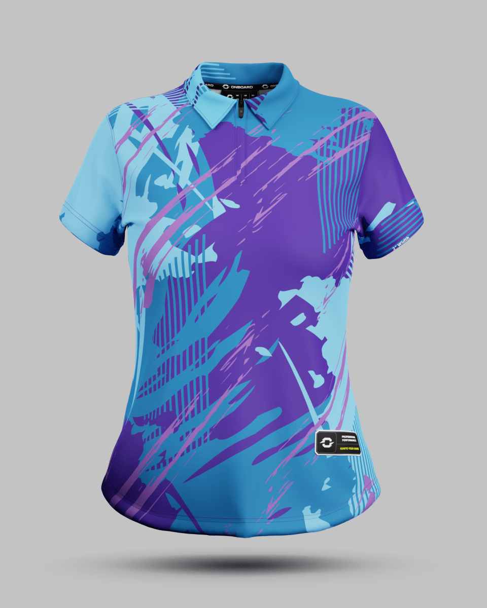 Womens Manhattan 1/4 Zip Polo Collar Jersey - Onboard Sportswear