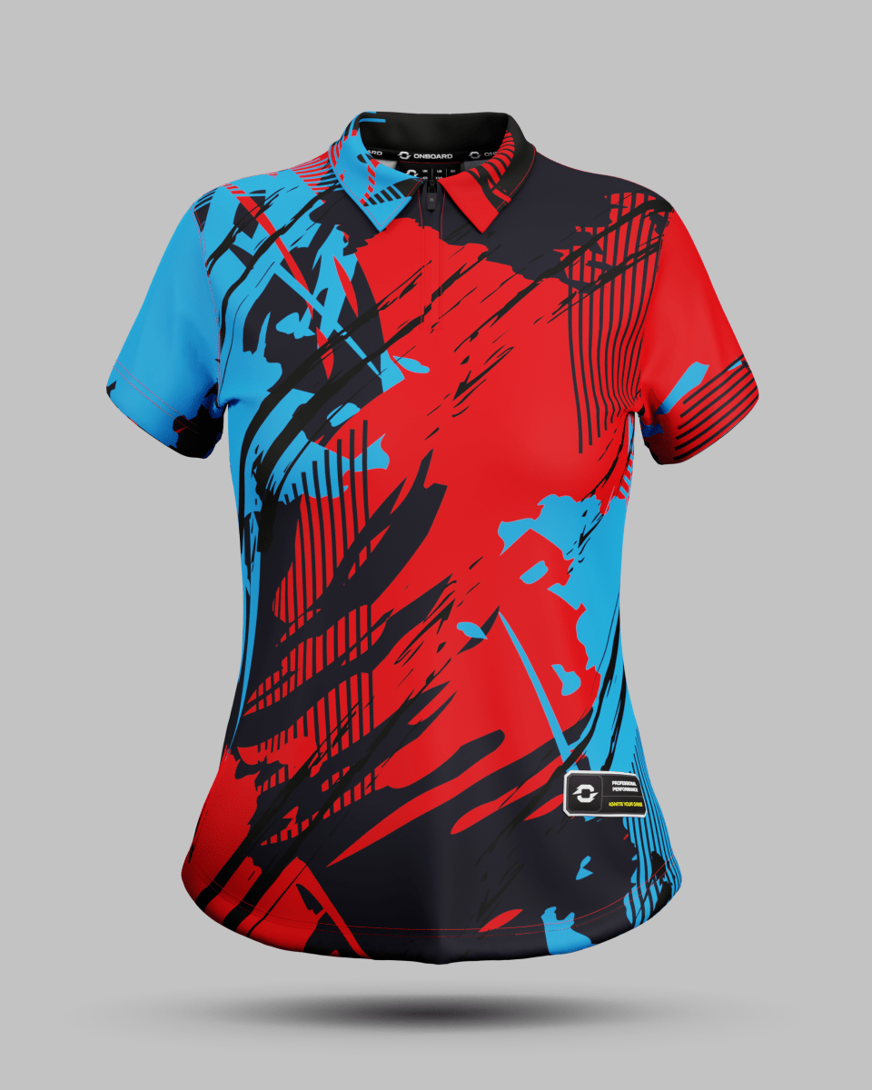 Womens Manhattan 1/4 Zip Polo Collar Jersey - Onboard Sportswear