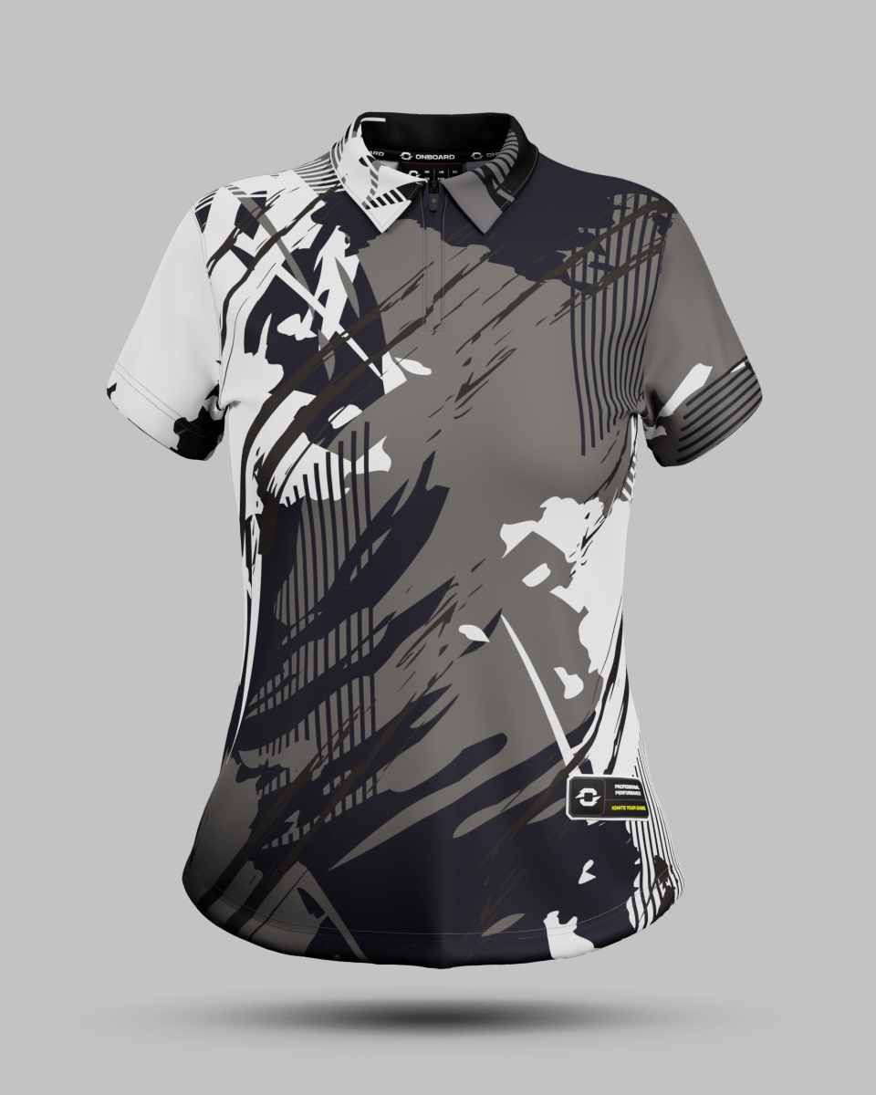 Womens Manhattan 1/4 Zip Polo Collar Jersey - Onboard Sportswear