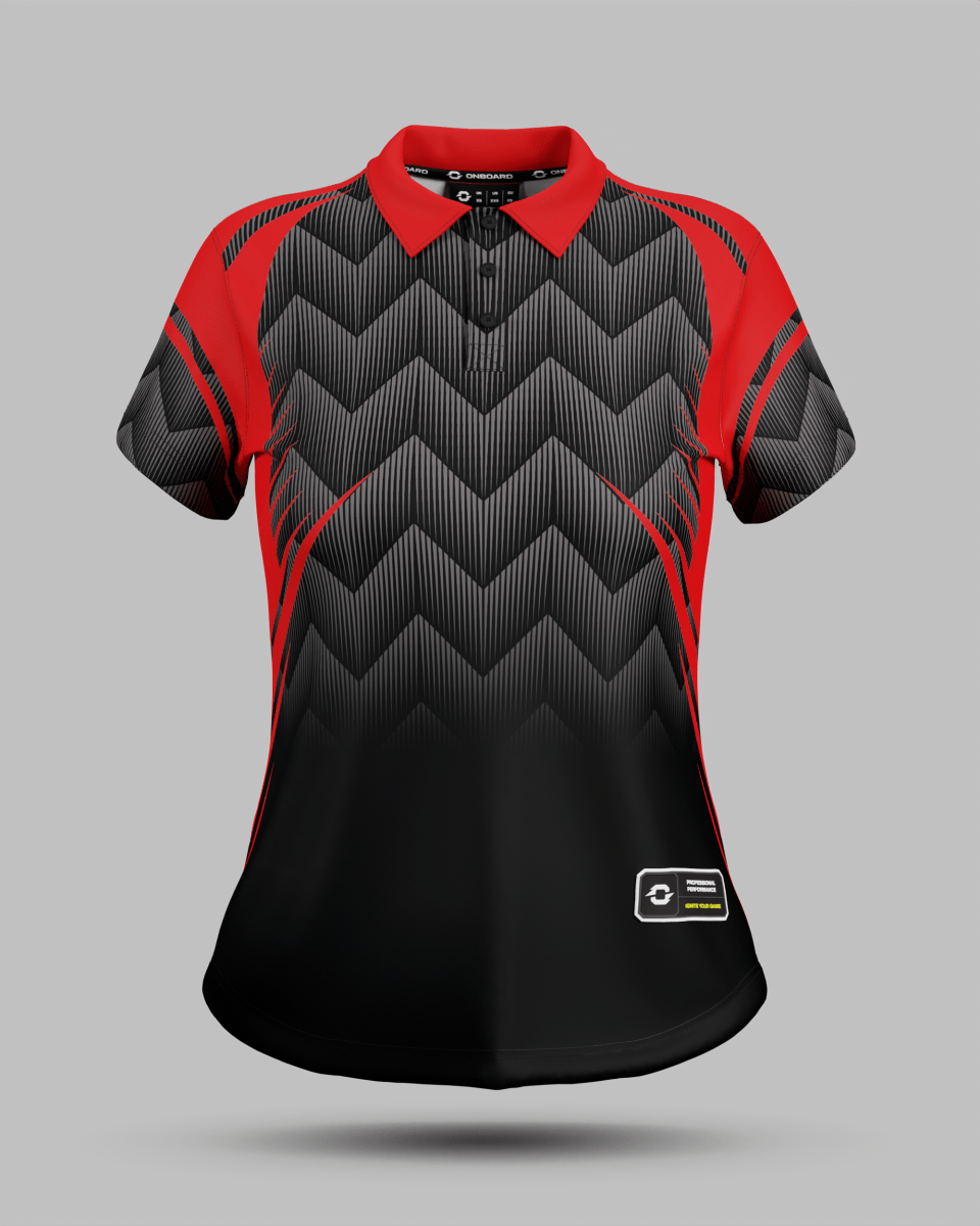 Womens Nevada 3 Button Polo Collar Jersey - Onboard Sportswear