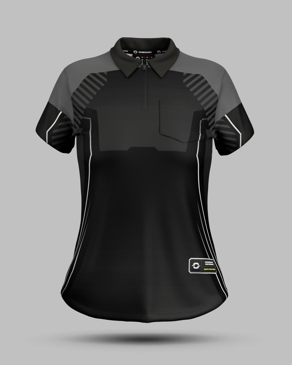 Womens Onyx 1/4 Zip Polo Collar Jersey With Pocket - Onboard Sportswear