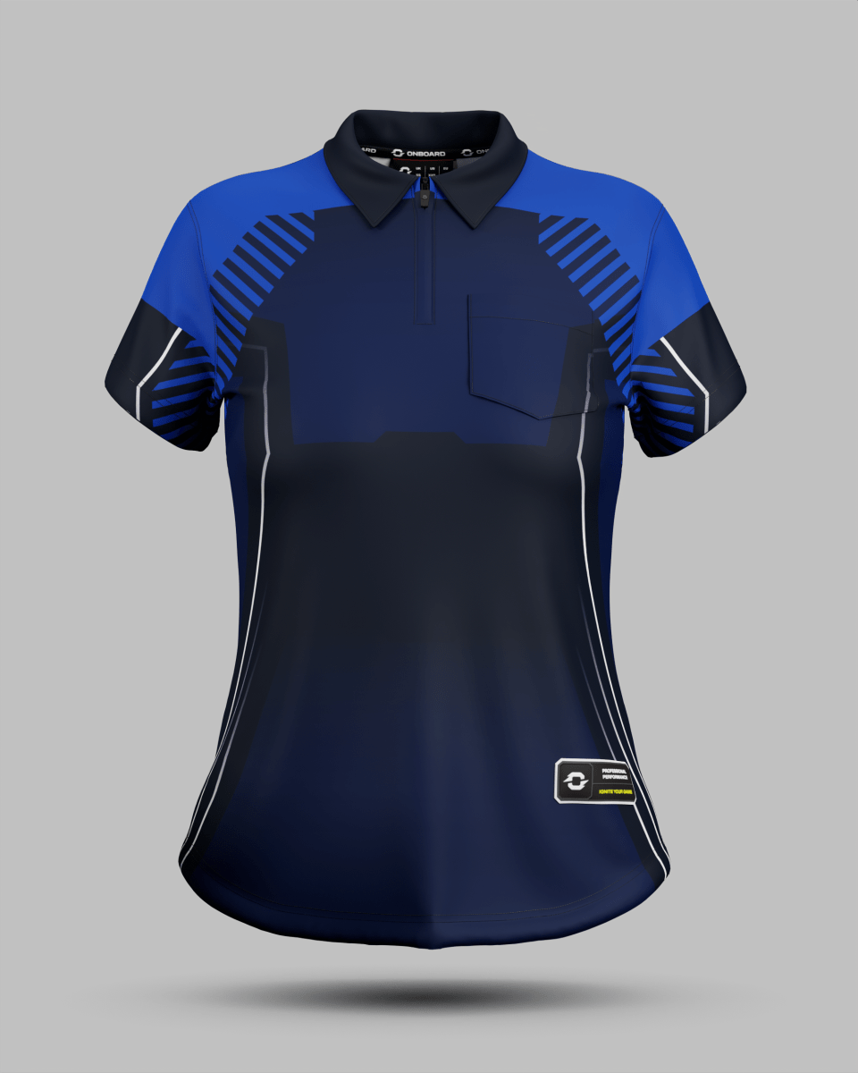Womens Onyx 1/4 Zip Polo Collar Jersey With Pocket - Onboard Sportswear
