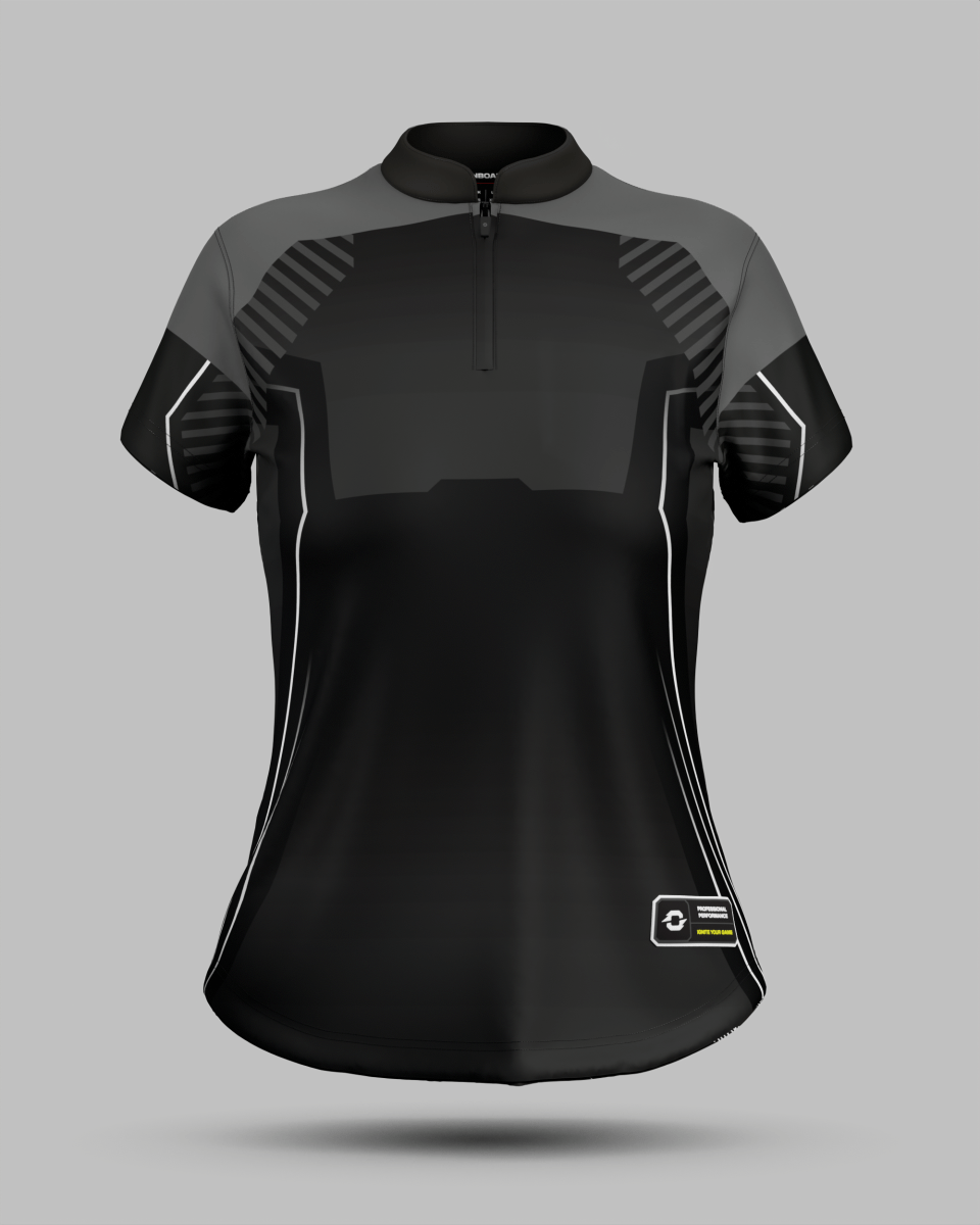 Womens Onyx 1/4 Zip Pro Collar Jersey - Onboard Sportswear