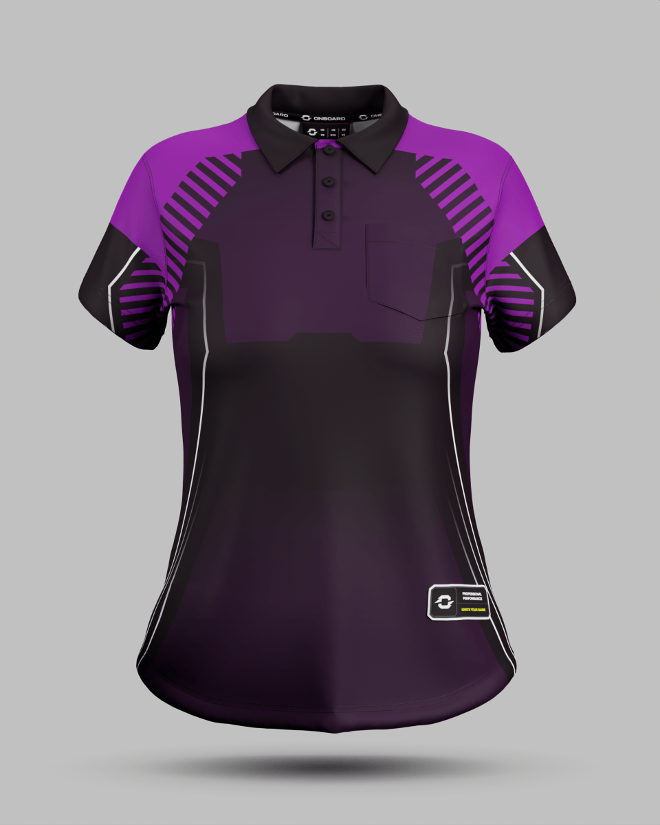 Womens Onyx 3 Button Polo Collar Jersey With Pocket - Onboard Sportswear